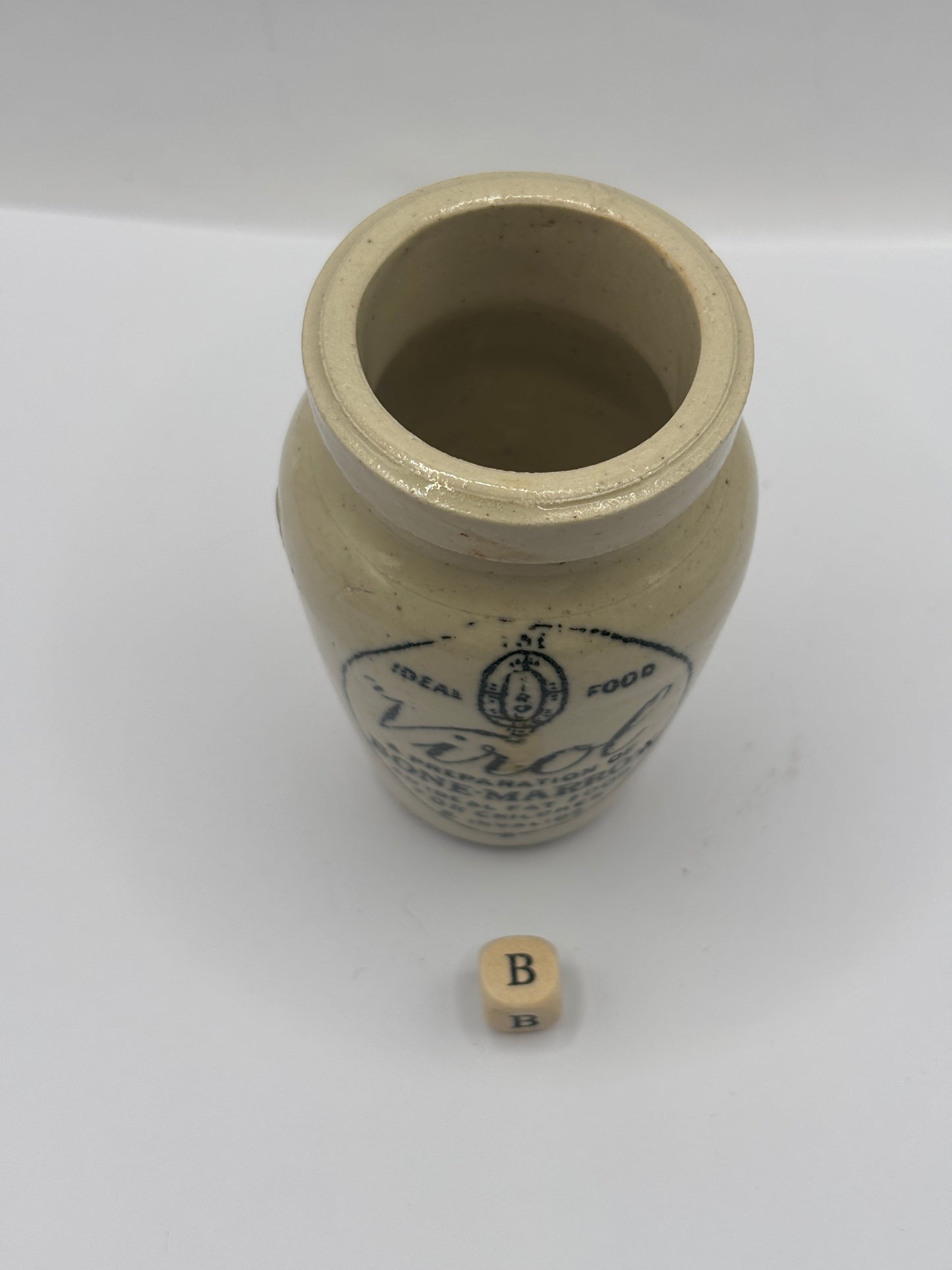 Old stoneware advertising Virol jar (B)