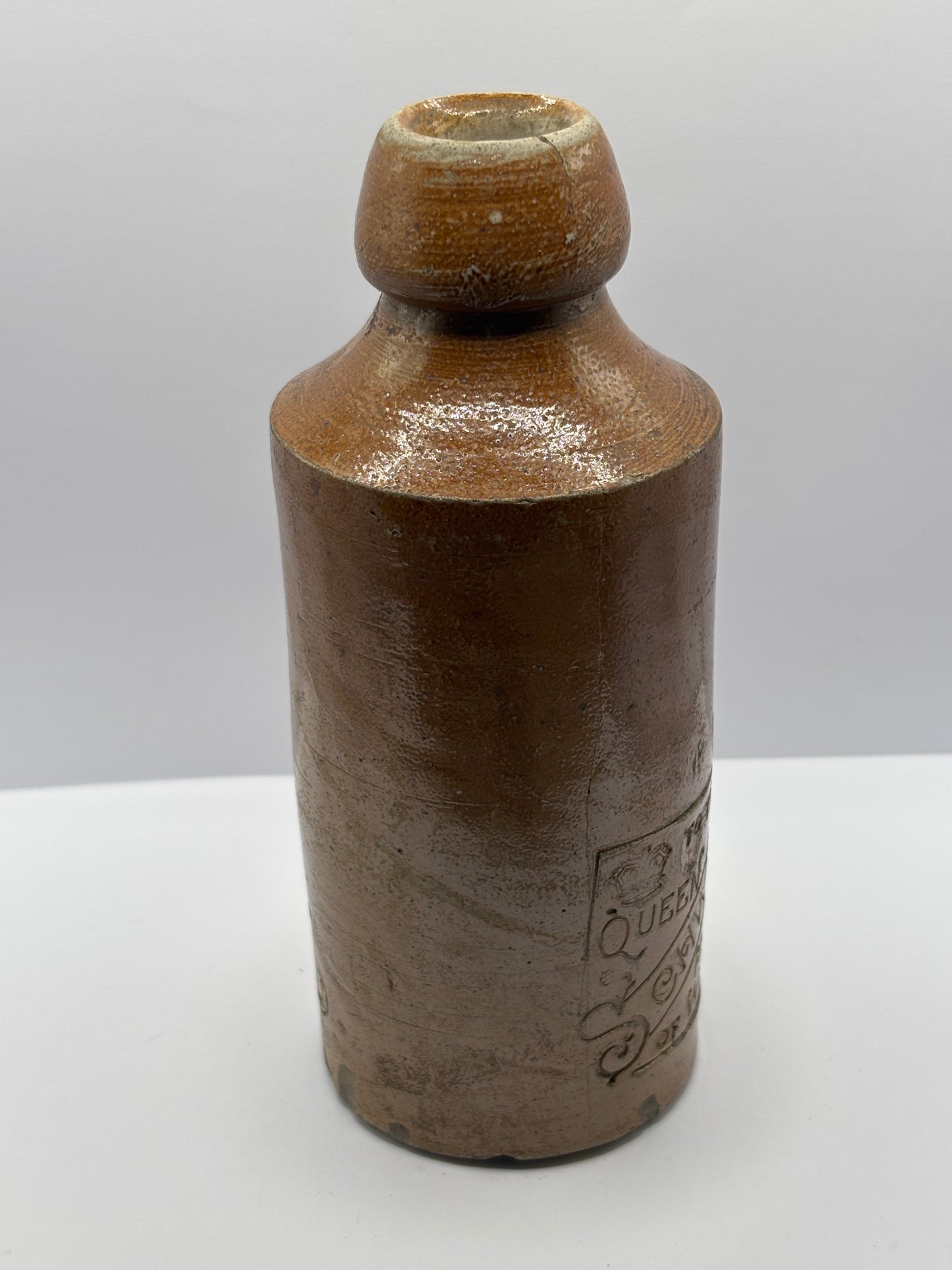 Old schweppes ginger beer bottle, damaged