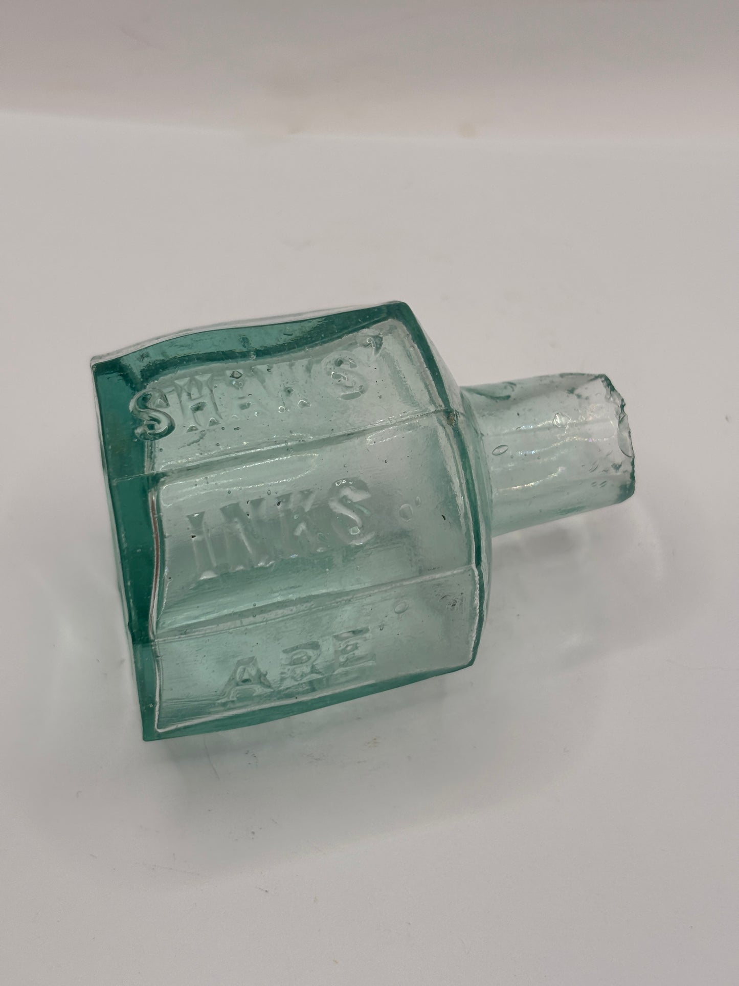 Old advertising inkwell,ink bottle, Shaw’s inks are the best
