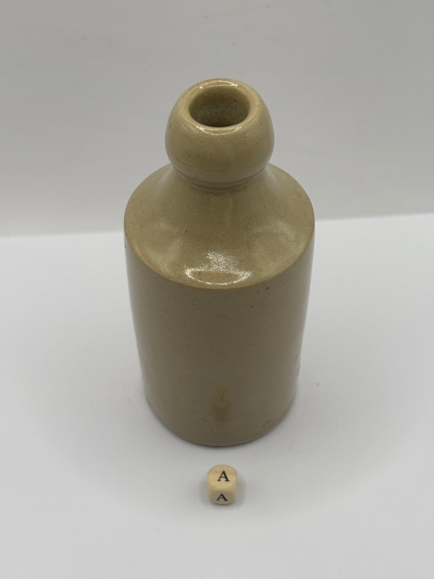 Old small plain stoneware ginger beer bottle (a) 13cms