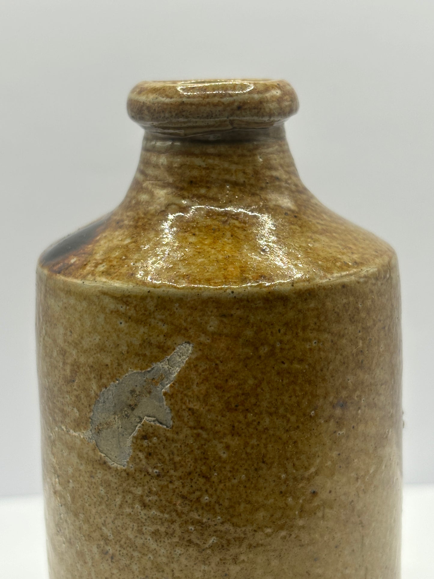 Stoneware advertising pot, Vitreous stoneware bottle, J Bourne