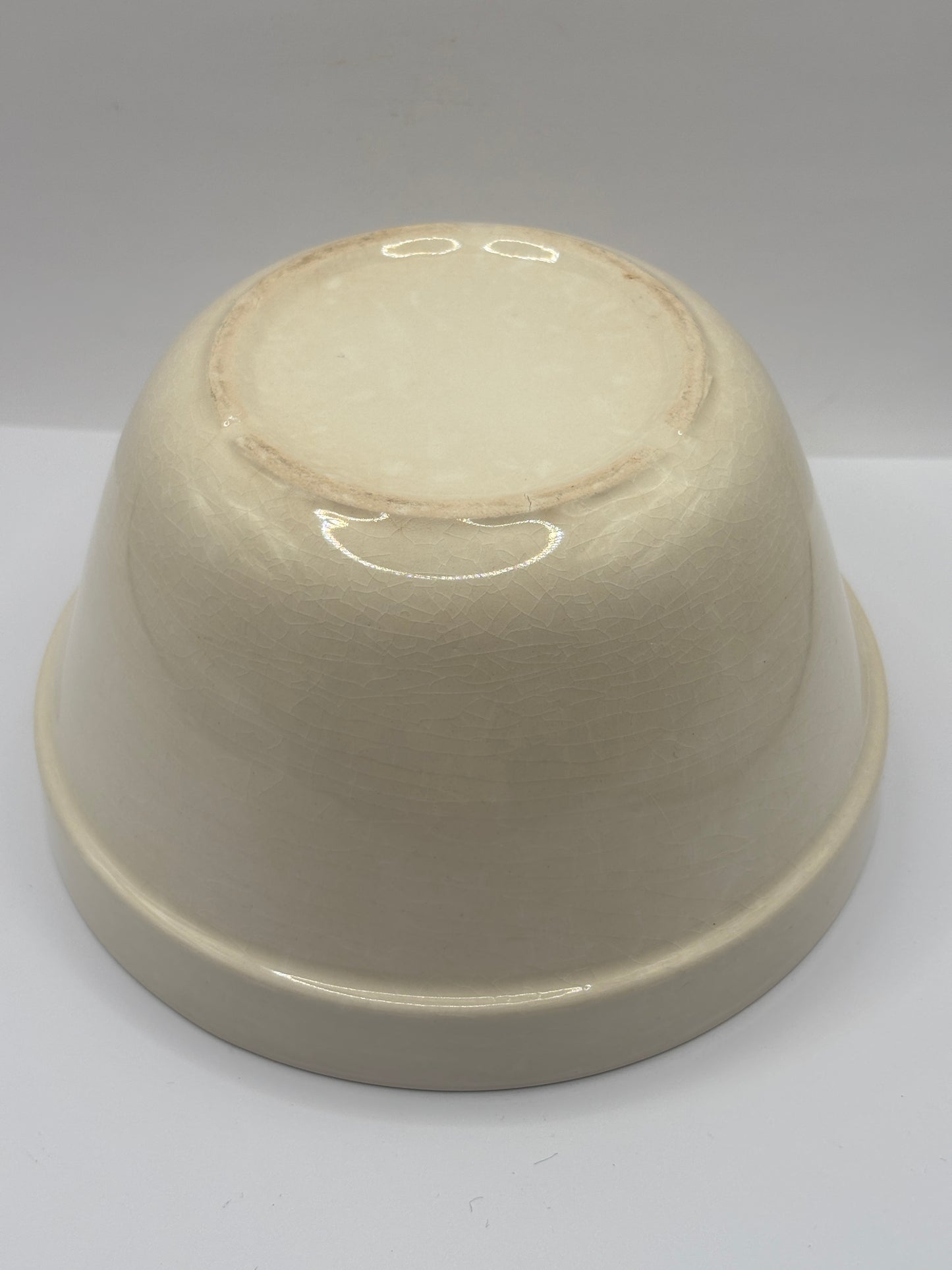 vintage pudding bowl (e) stained & crazed