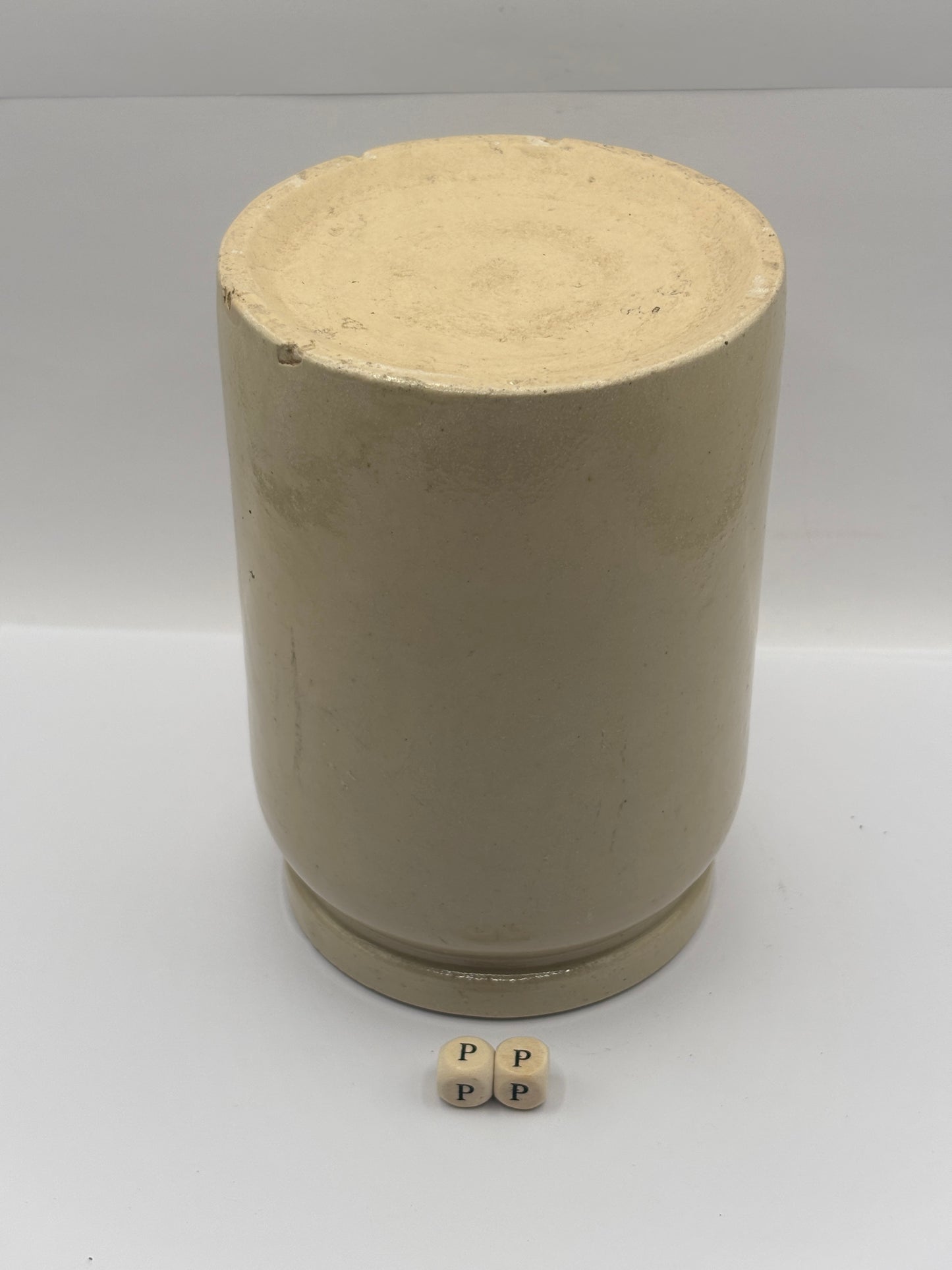 Old 2lb rolled top stoneware jam pot (PP)
