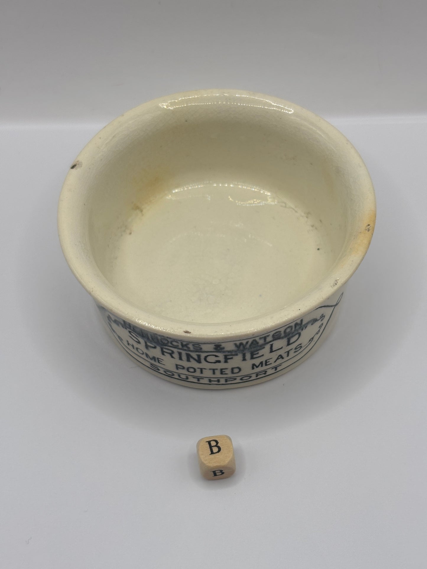 Old advertising meat paste pot, Springfield (B)