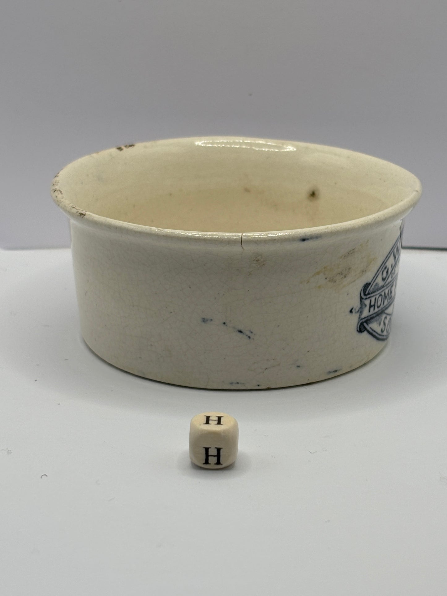 Plumtree home potted meats advertising pot (H)