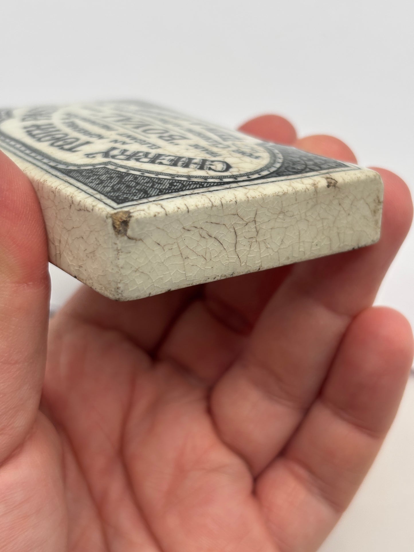 Old advertising lid, Cherry Tooth Paste. Boval. For the teeth and gums