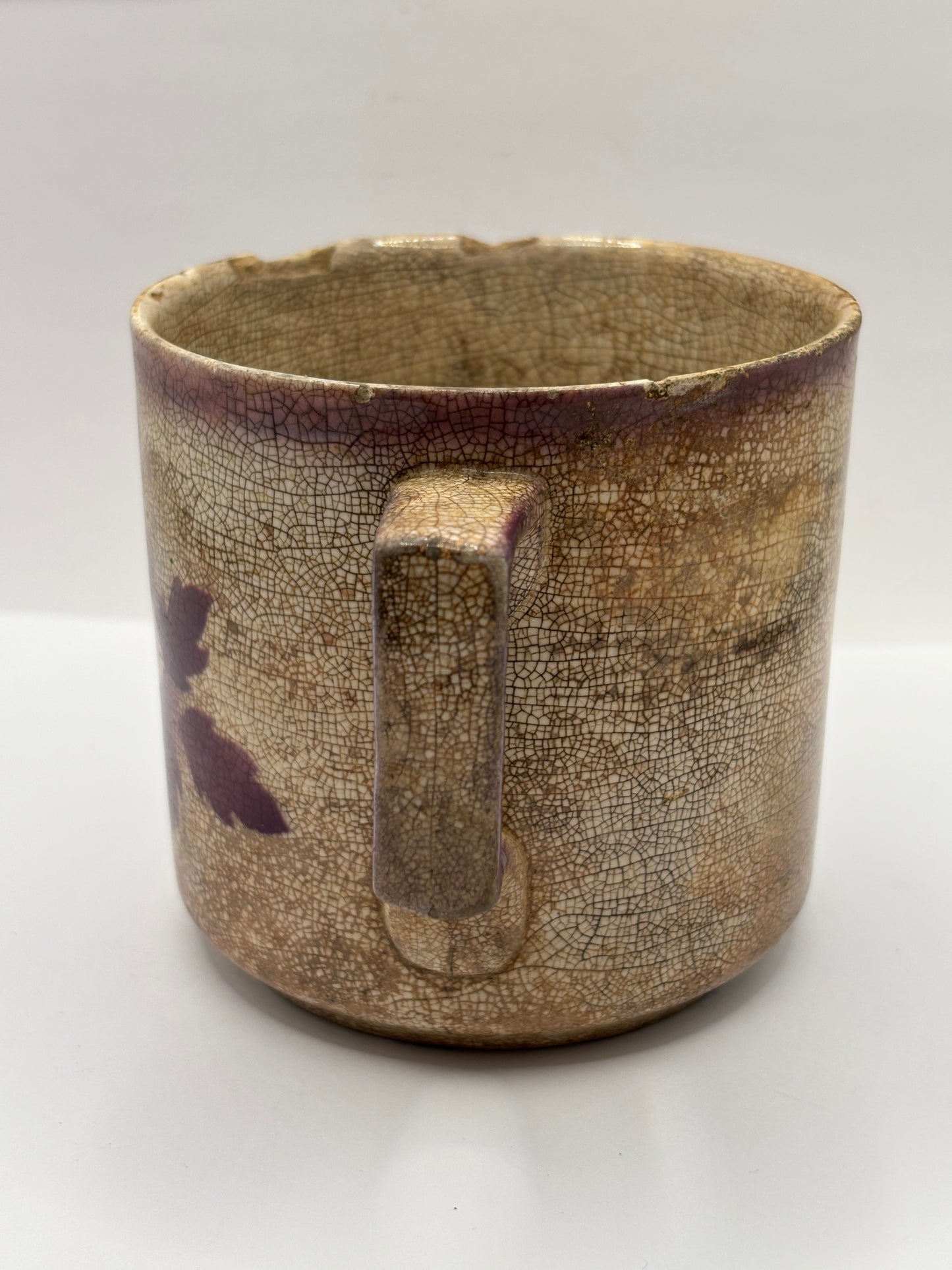 Old super stained & crazed chippy mug