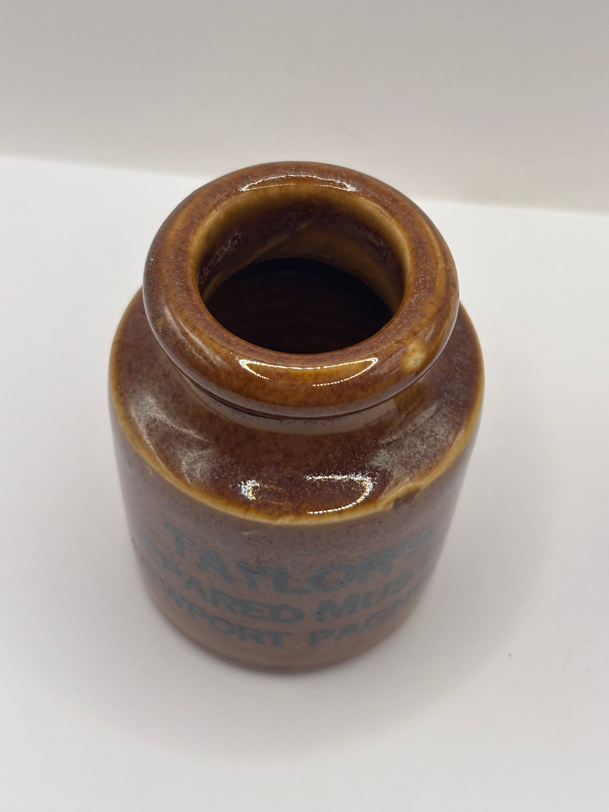 Old advertising jar, Taylors prepared mustard. 7.5cms