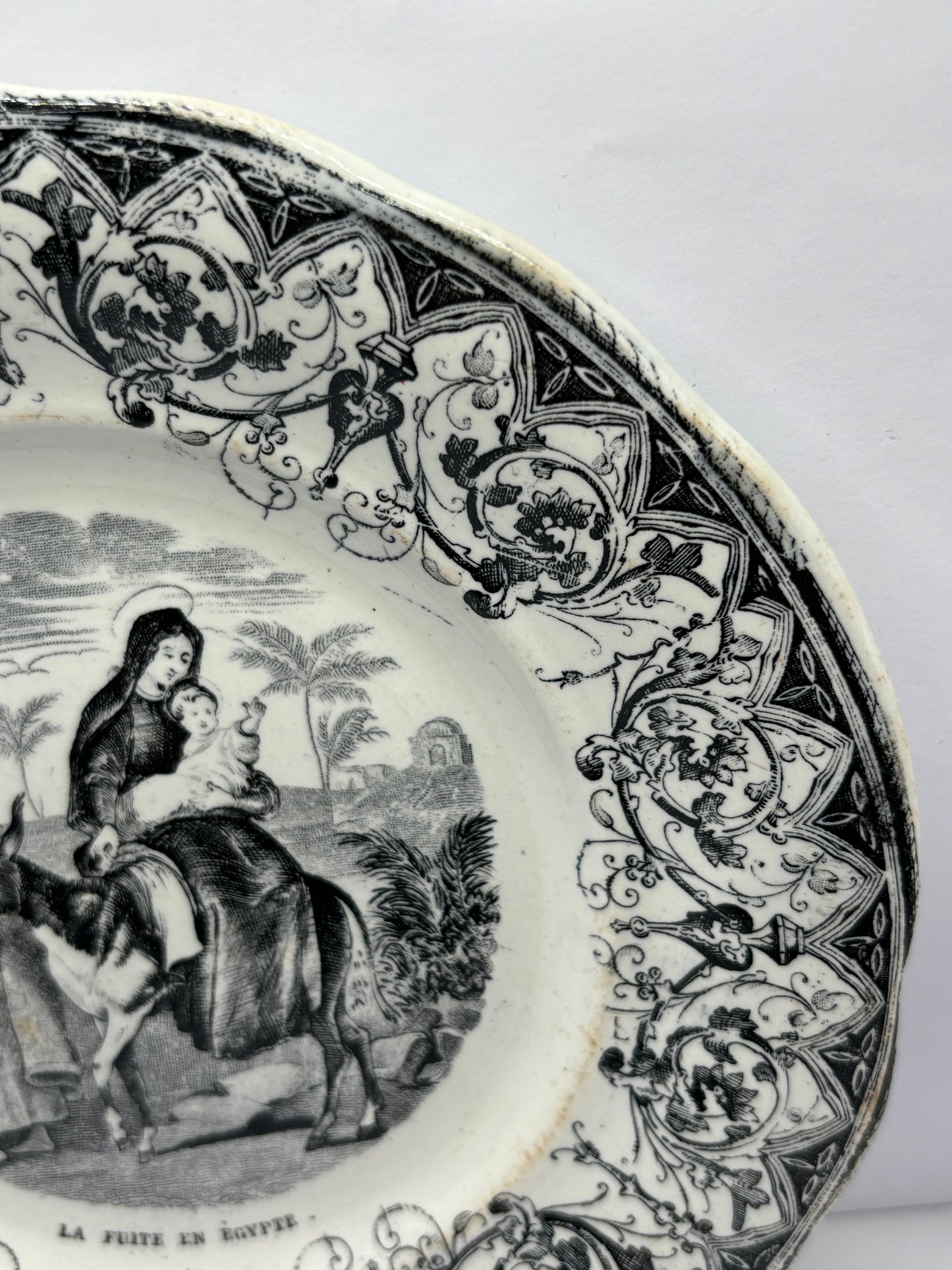 Antique french porcelain plate, mid 19th century