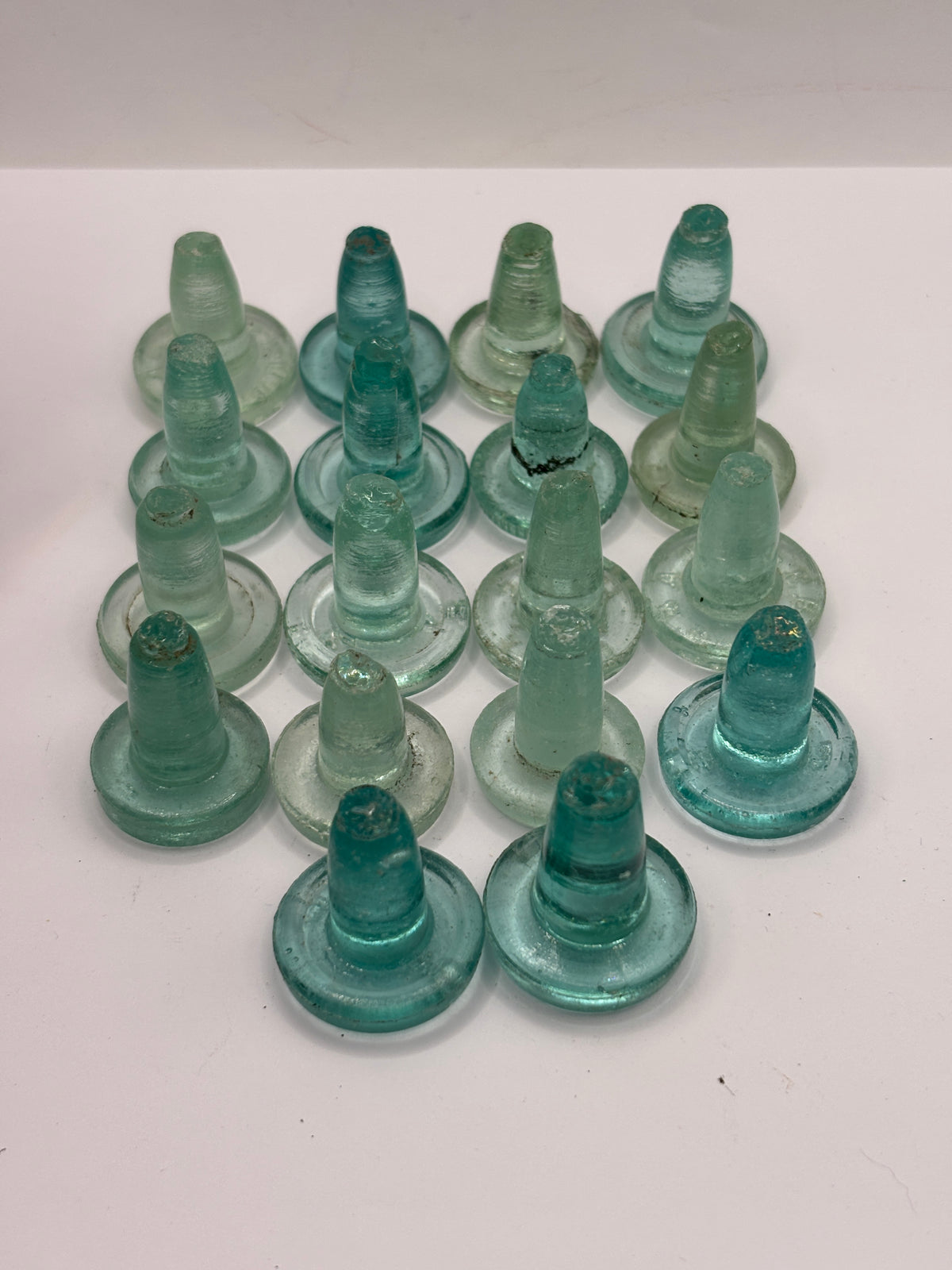 18 old glass bottle stoppers
