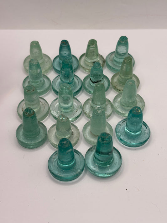 18 old glass bottle stoppers
