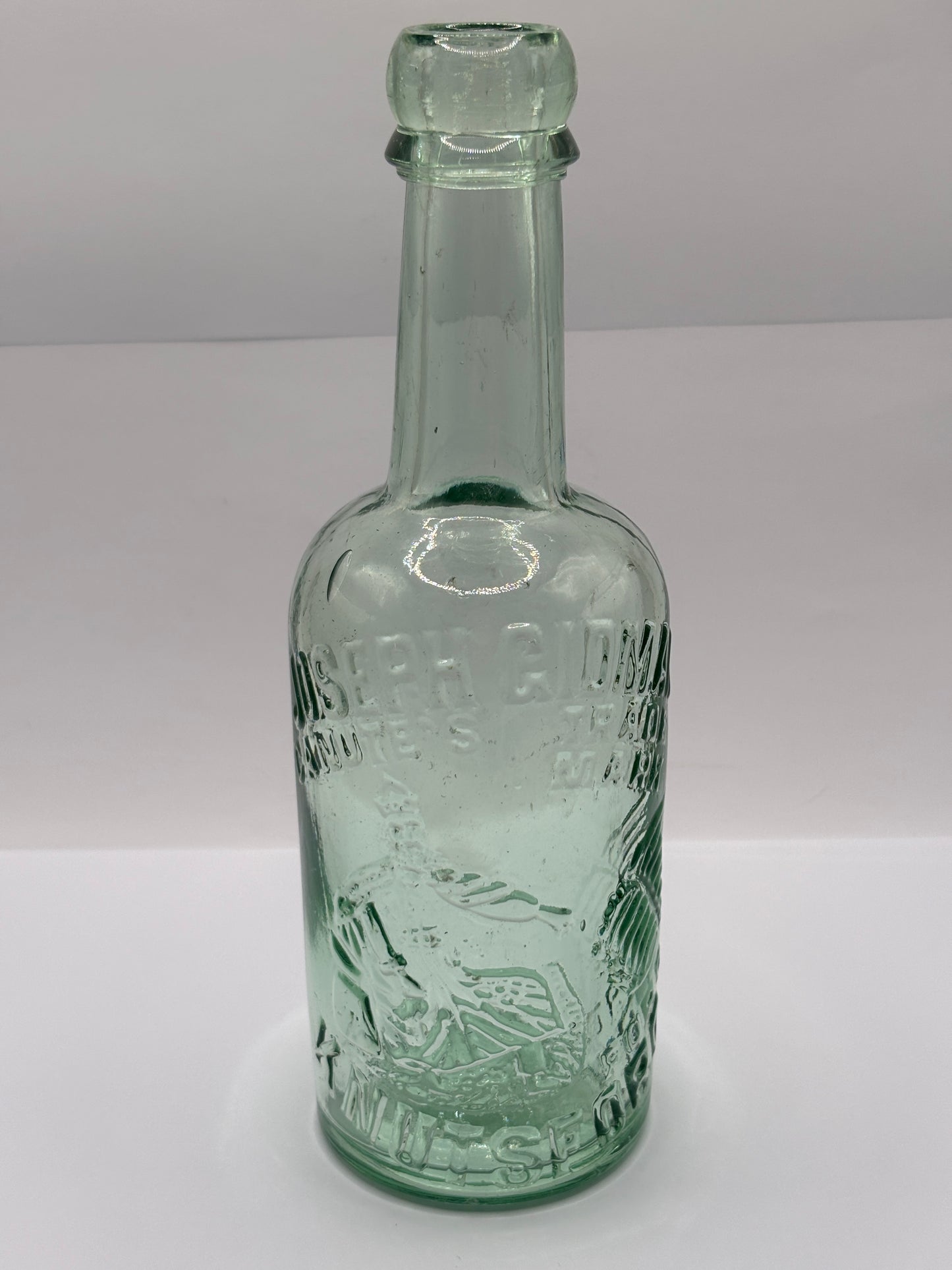 Old advertising beer bottle, King Canute, Joseph Gidman, Manchester