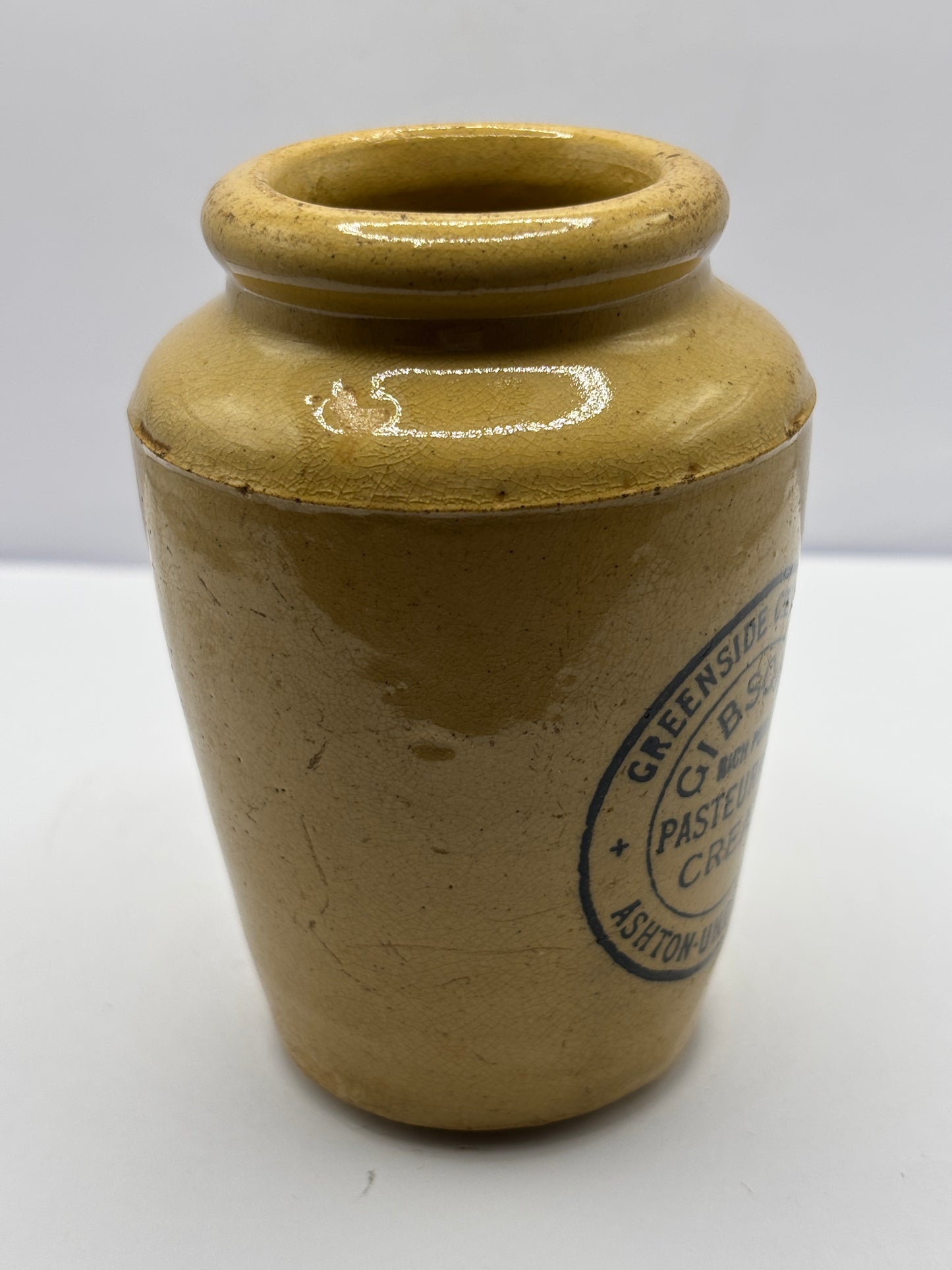 Old advertising cream pot, Greenside creamery Gibsons pure rich pasteurised cream