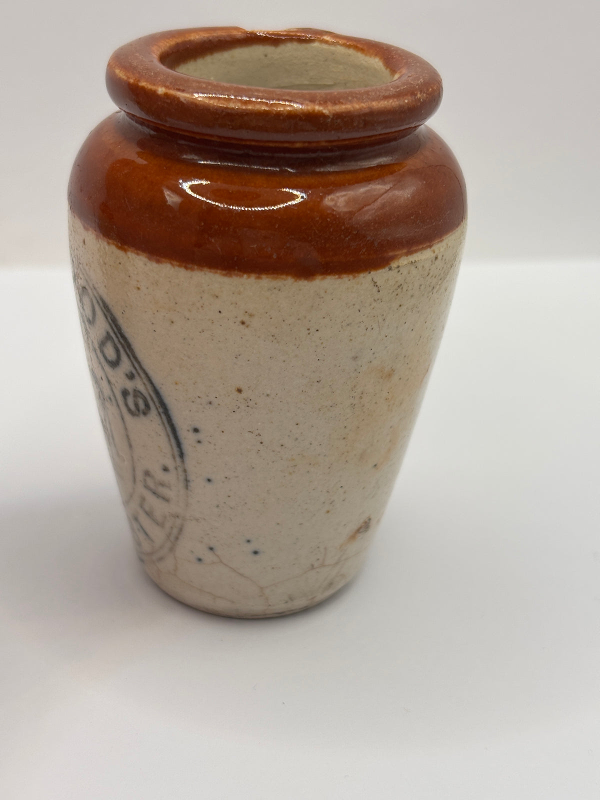 Old advertising cream pot, Hailwoods rich cream. Damaged