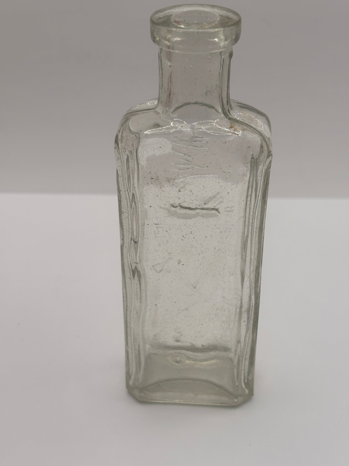 Old clear glass advertising chemist bottle, walfox brand