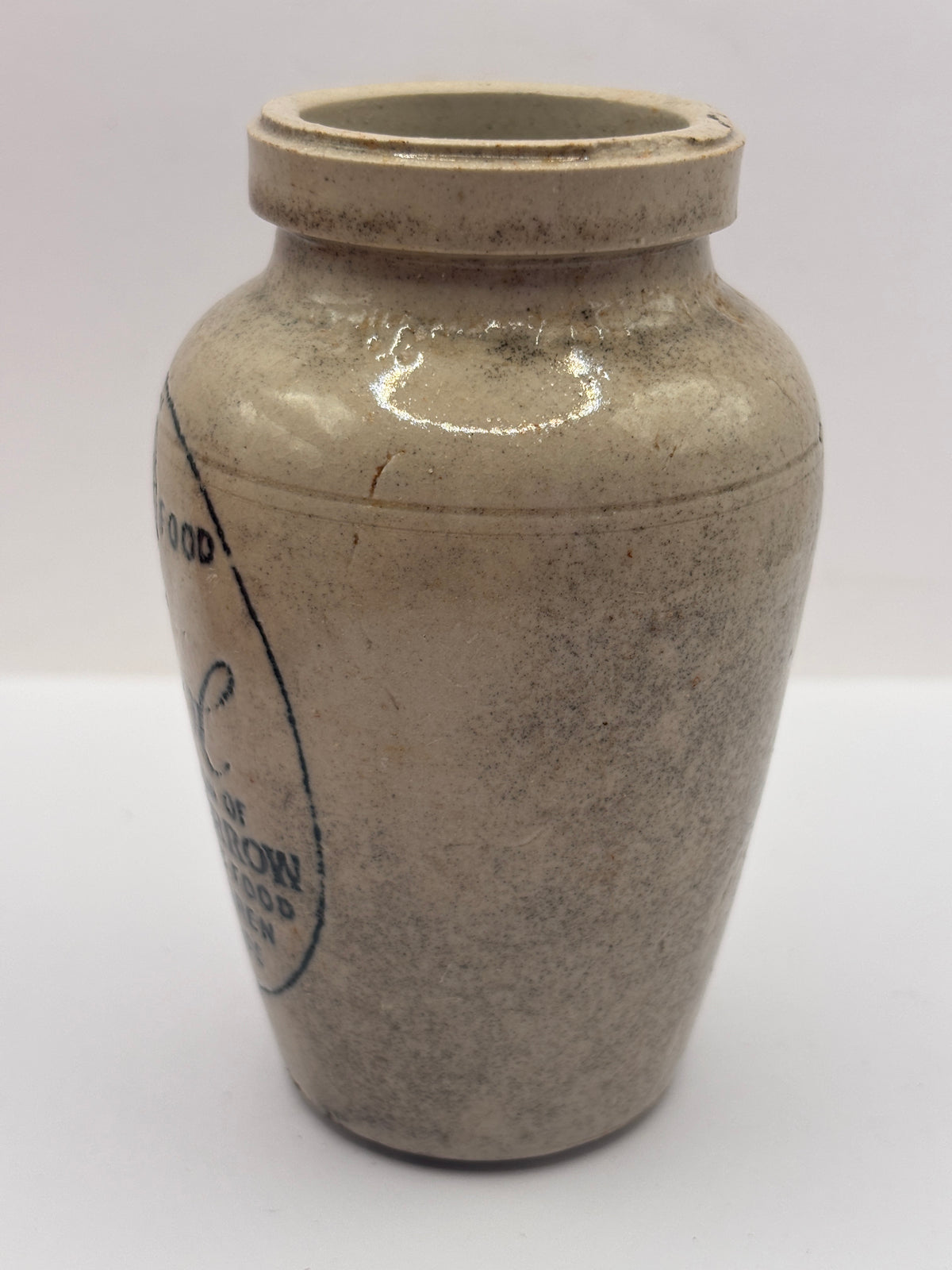 Old advertising stoneware Virol pot, 10.5cms
