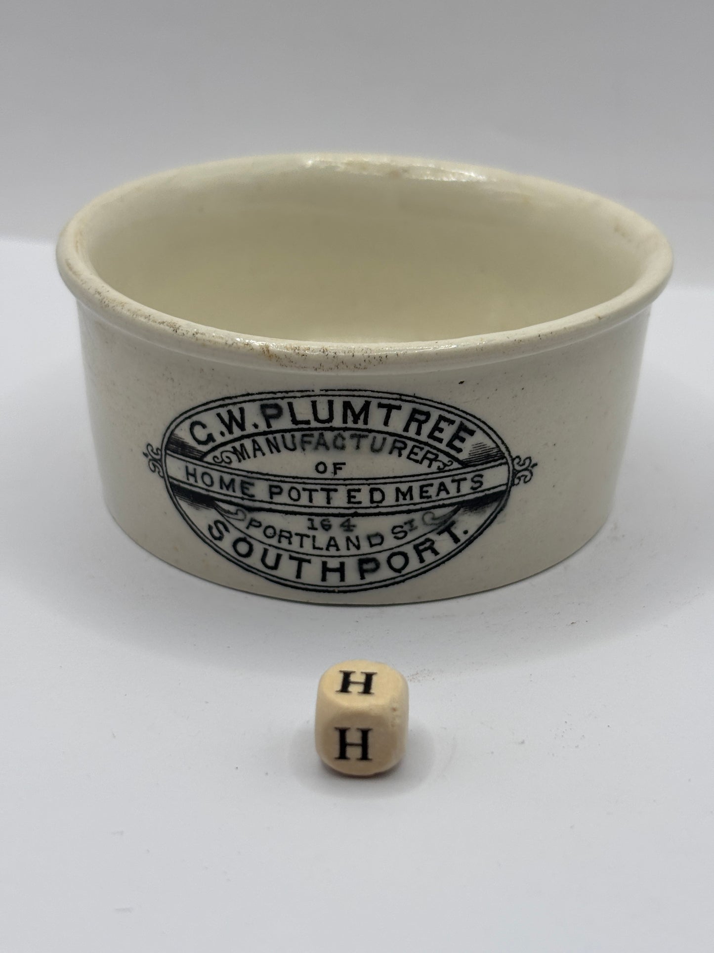 Old Plumtree advertising meat paste pot (H)
