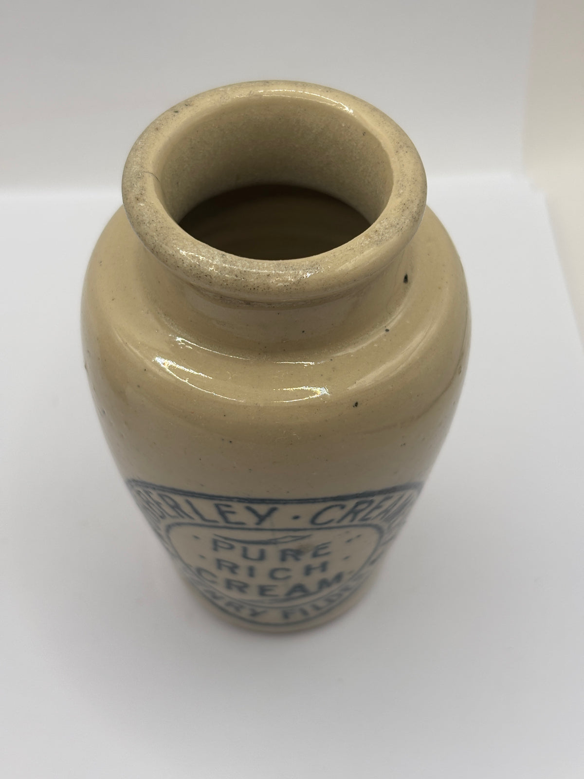 Old advertising cream pot, Mobberley pure rich cream