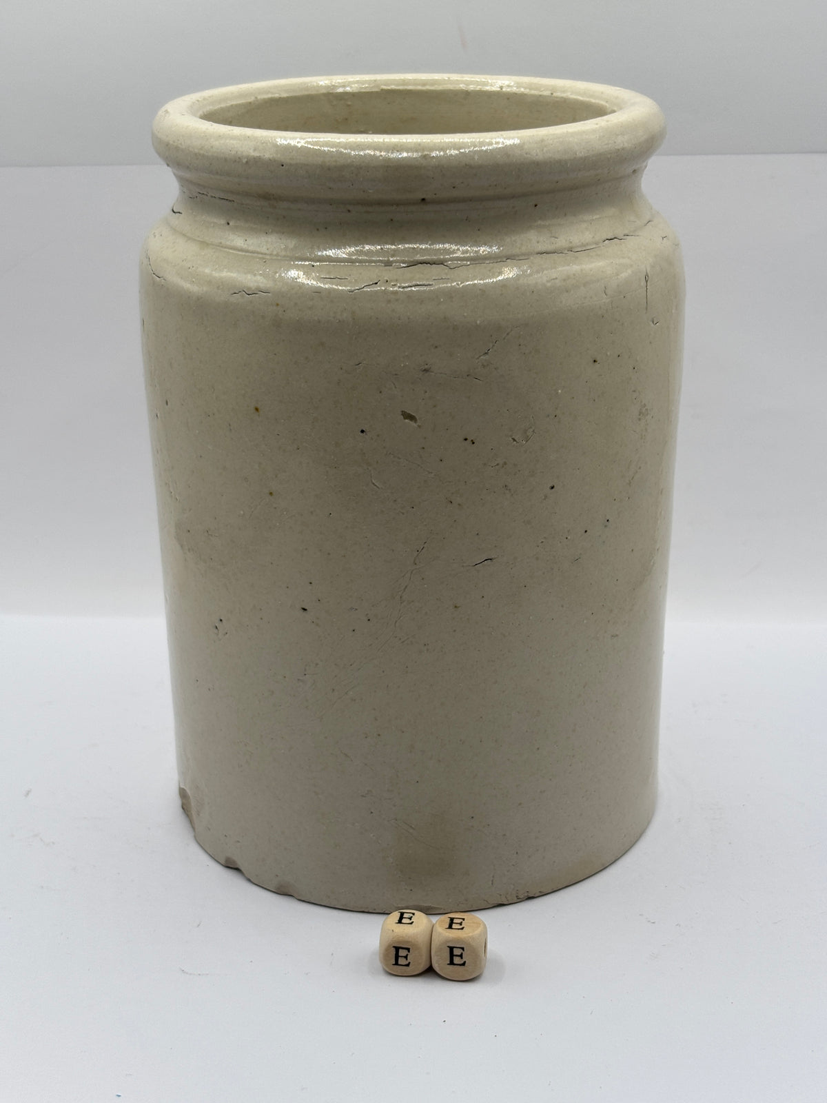Old large 3lb rolled top stoneware marmalade jar (EE)