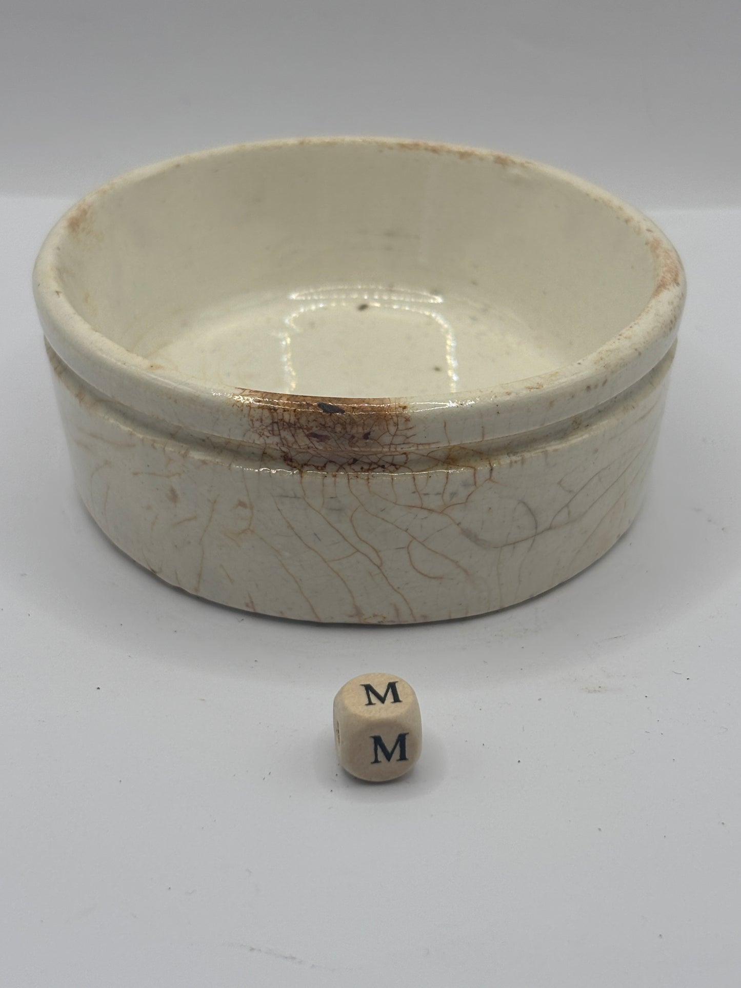 Old plain stoneware meat paste pot, potted meat (m)