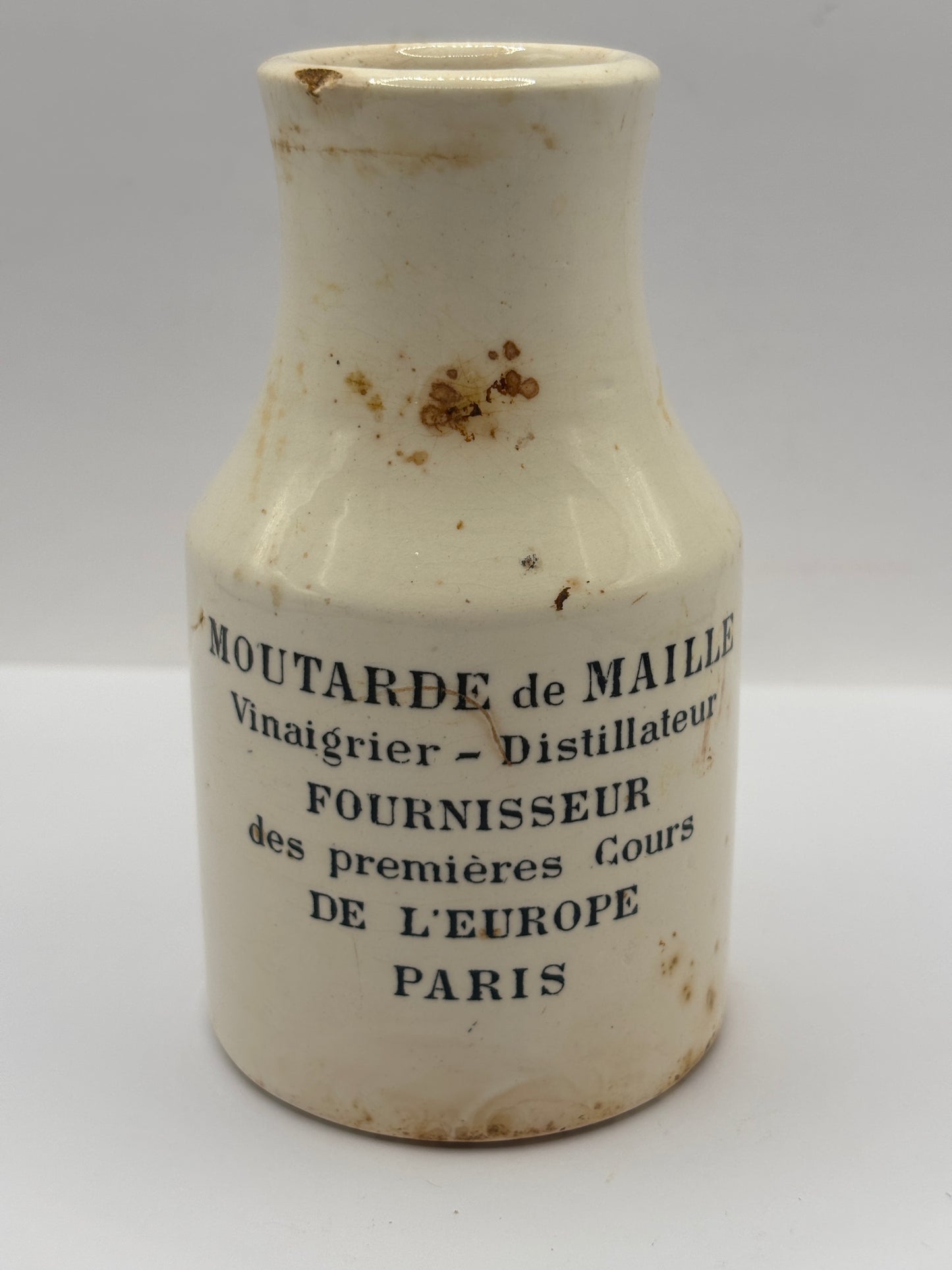 Old advertising French mustard jar, Moutarde de maille