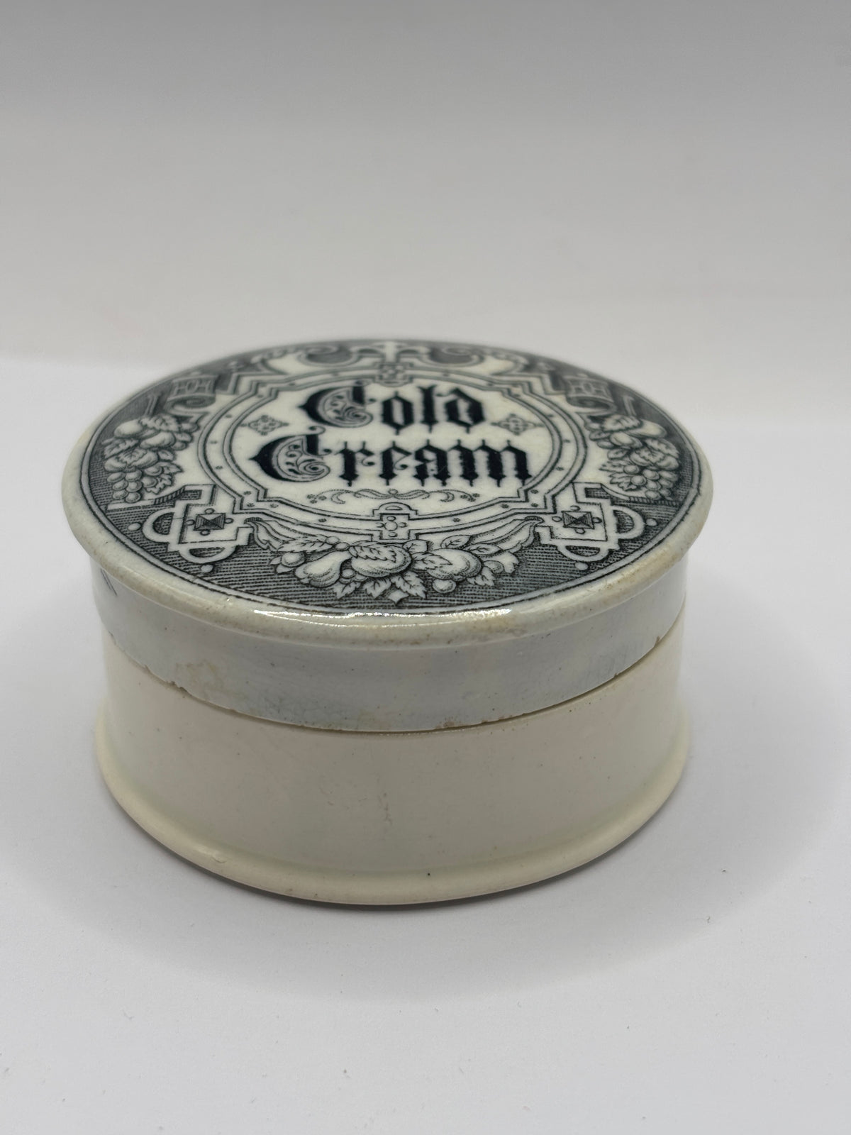 Old advertising lid and base, cold cream