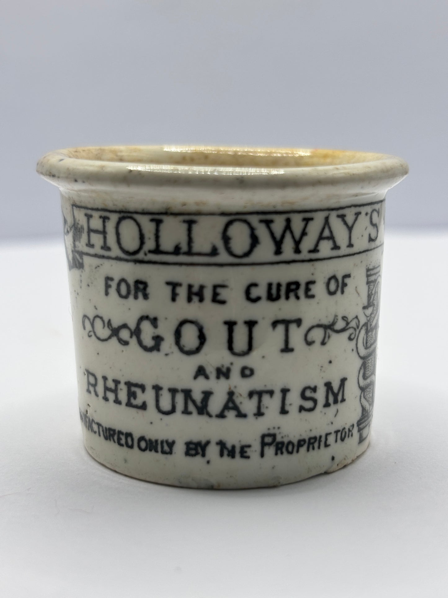 Old Holloways advertising ointment pot
