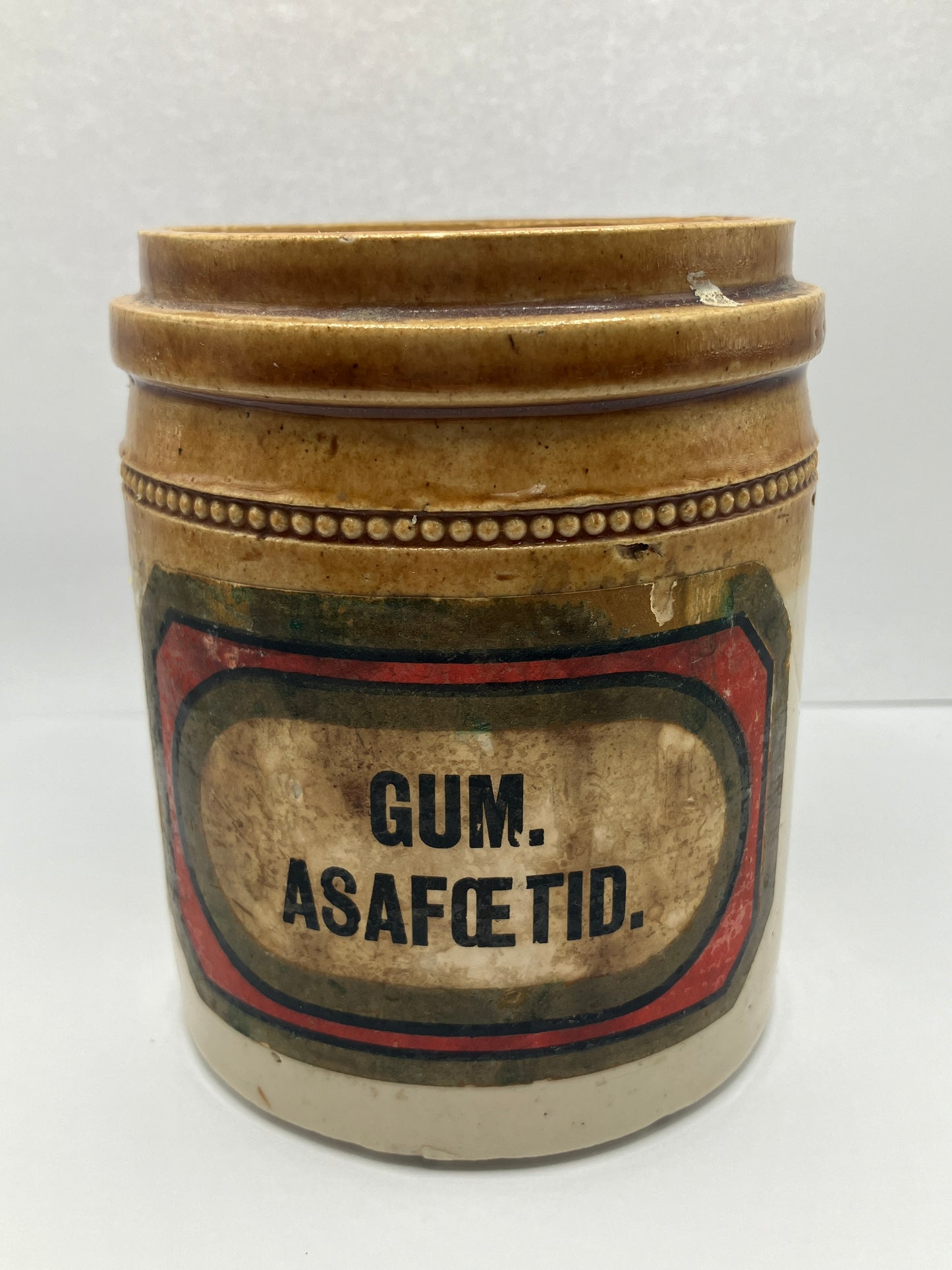 Antique chemist jar with original label