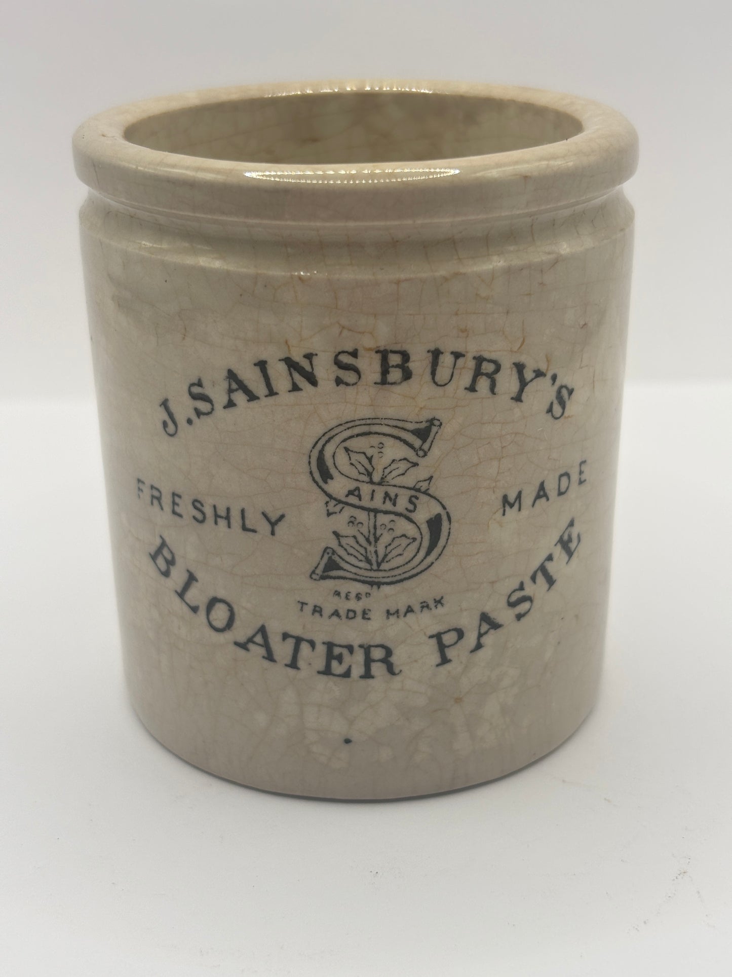 Old tall sainsburys advertising bloater paste pot