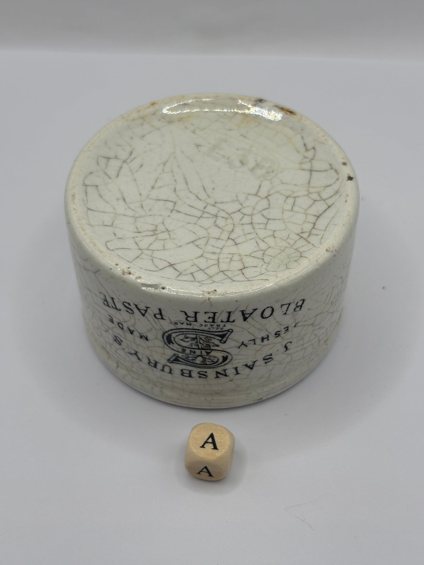 Old sainsburys advertising pot, Bloater paste (a)
