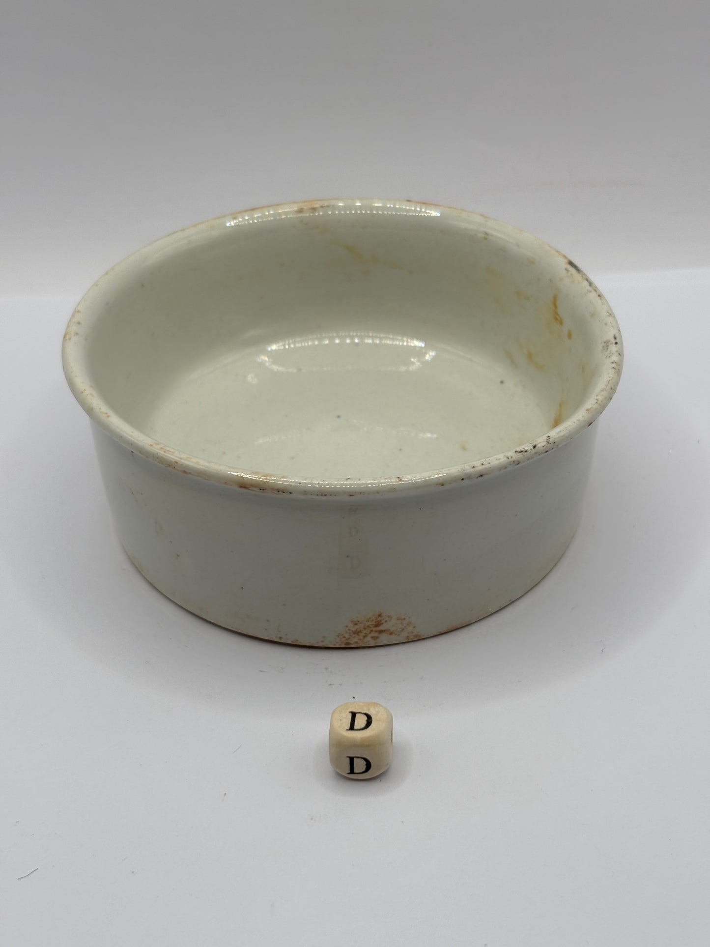 Old plain stoneware meat paste pot (D)