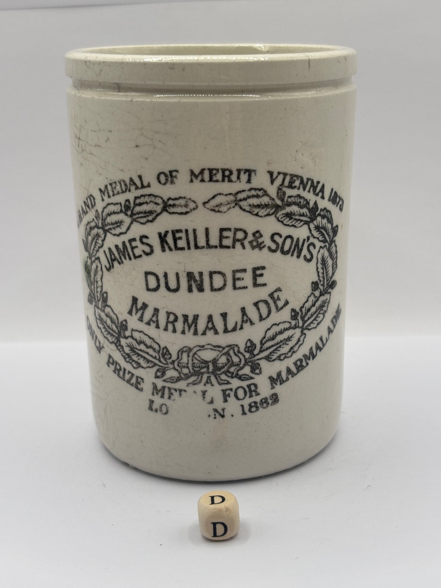 Old 1lb James Keiller Dundee marmalade Jar (D)