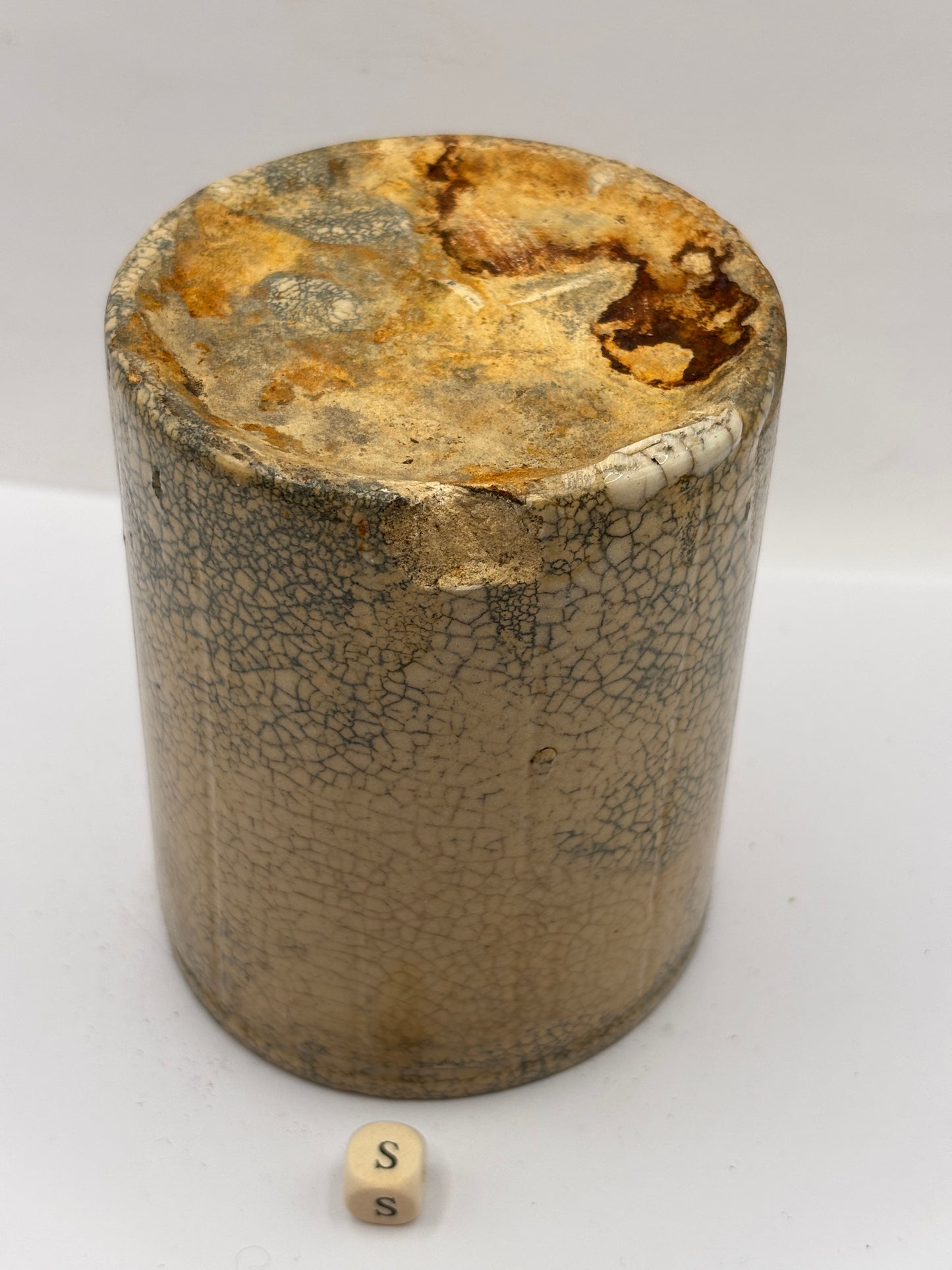 Old 1lb ribbed stoneware jam pot (s)