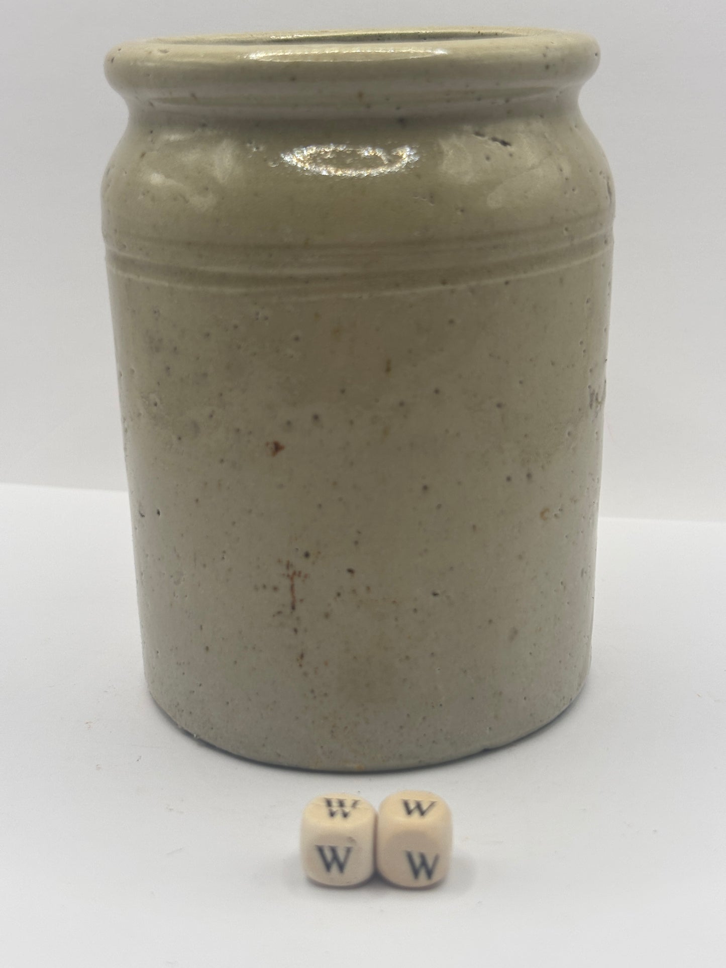 Old 1lb rolled top stoneware jam & marmalade pot (WW)
