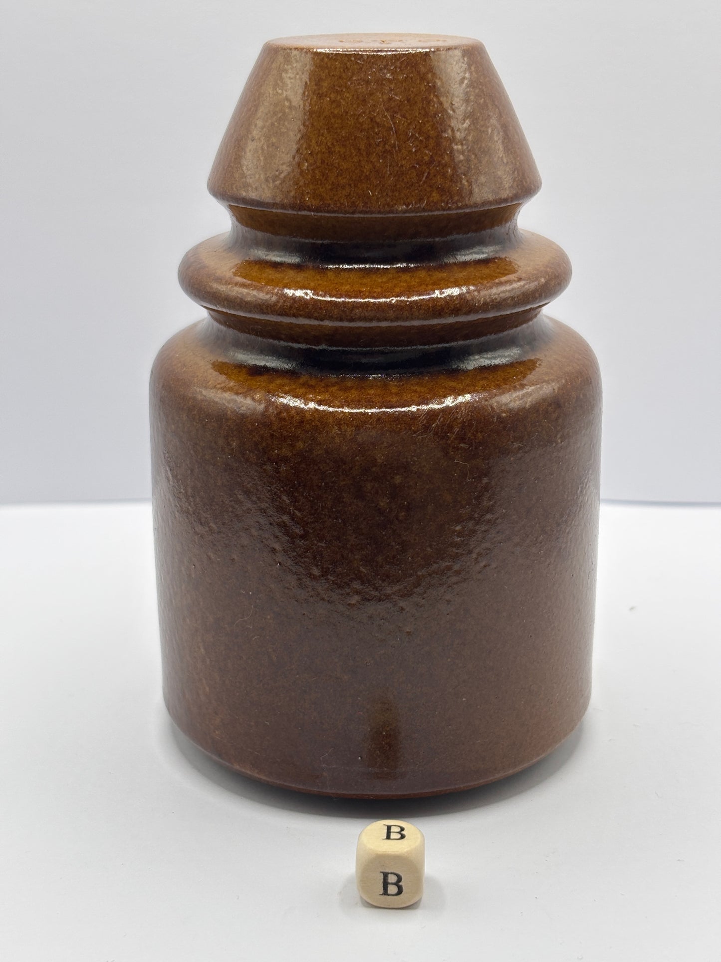 Old stoneware telegraph pole insulator (B)