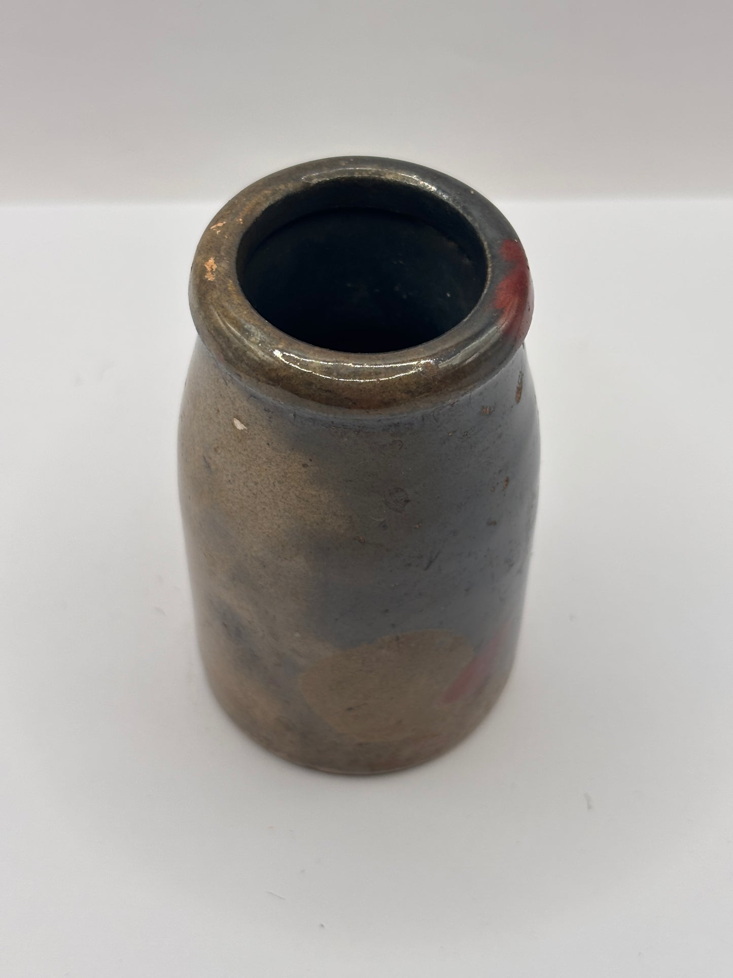 Old stoneware jar, creamer, churn