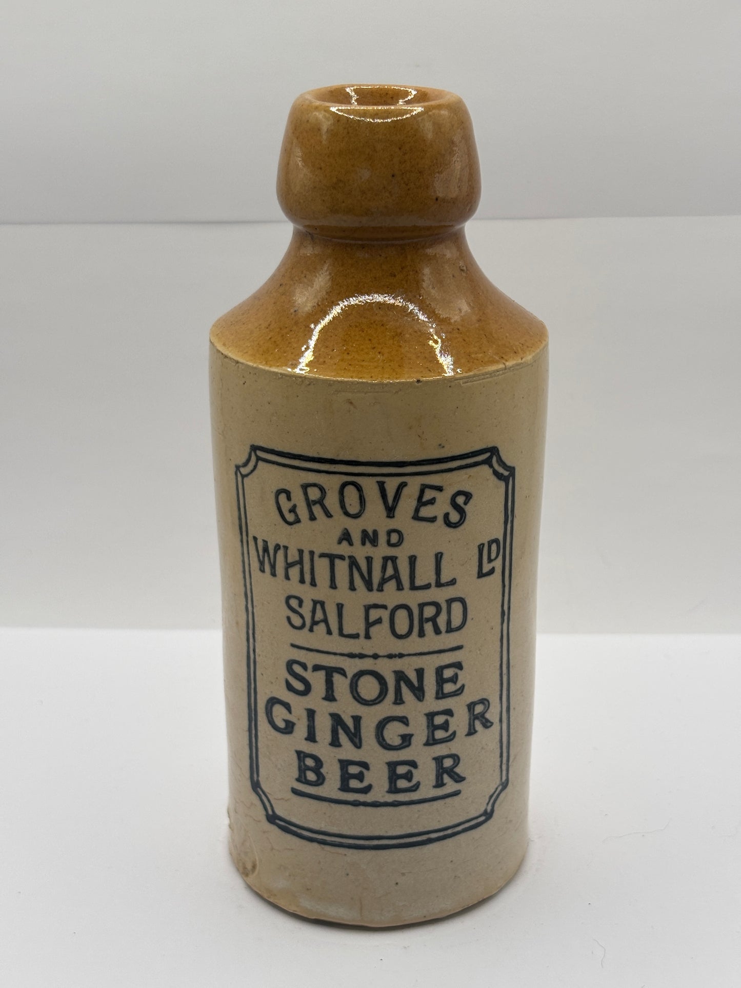 Old stoneware ginger beer bottle, Groves & whitnall Salford
