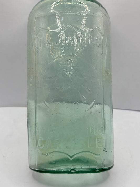 Old spirit/whisky flask, T&J minns Carlisle