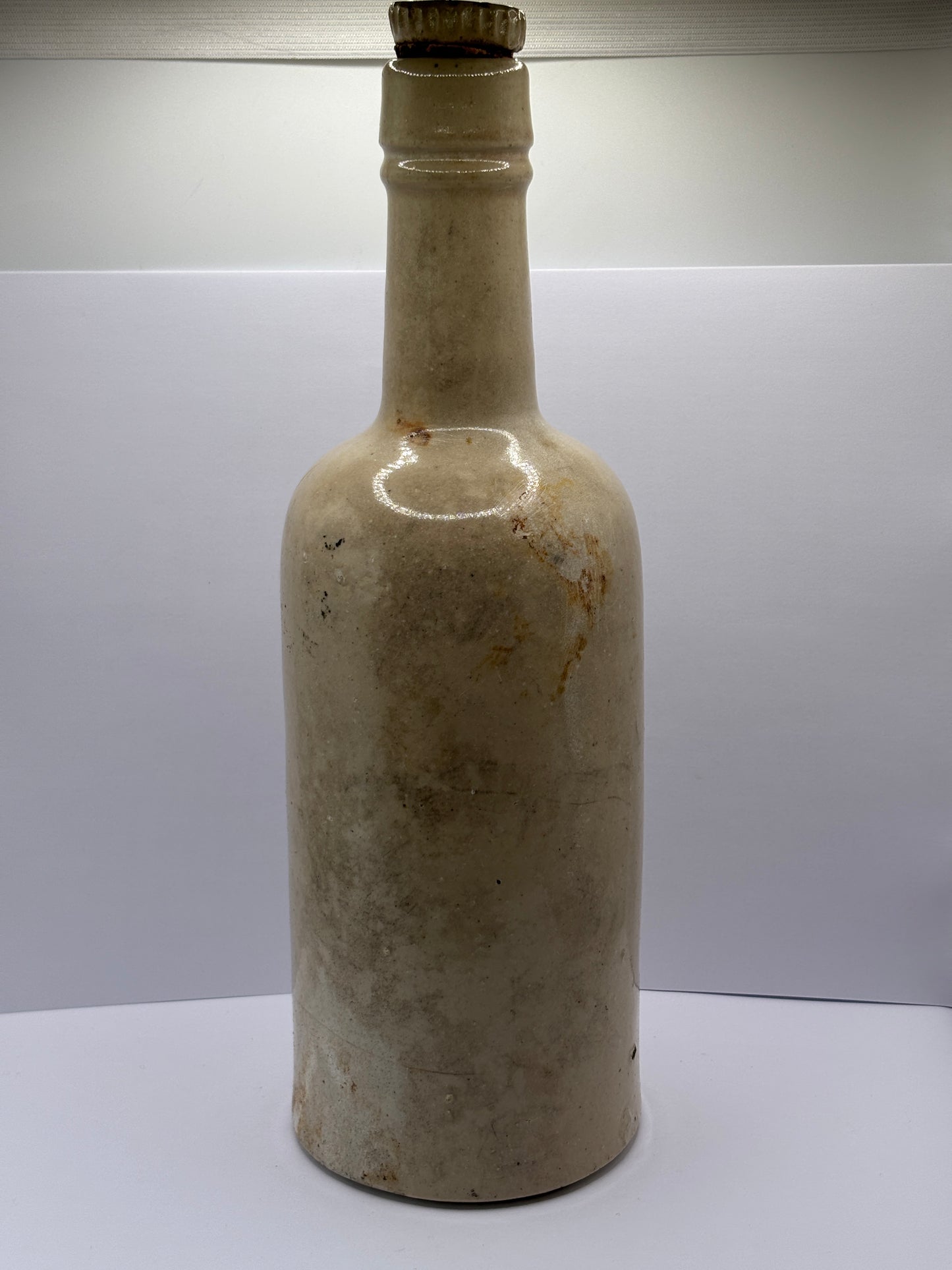 Old White stoneware plynine ammonia bottle