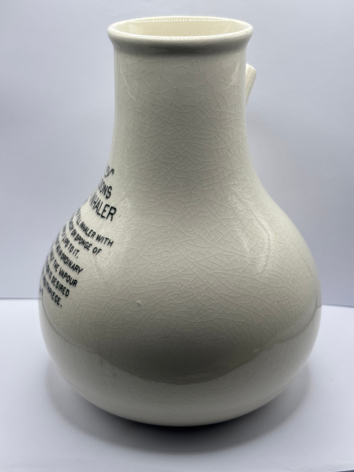 Old Dr Nelsons stoneware inhaler, 19cms