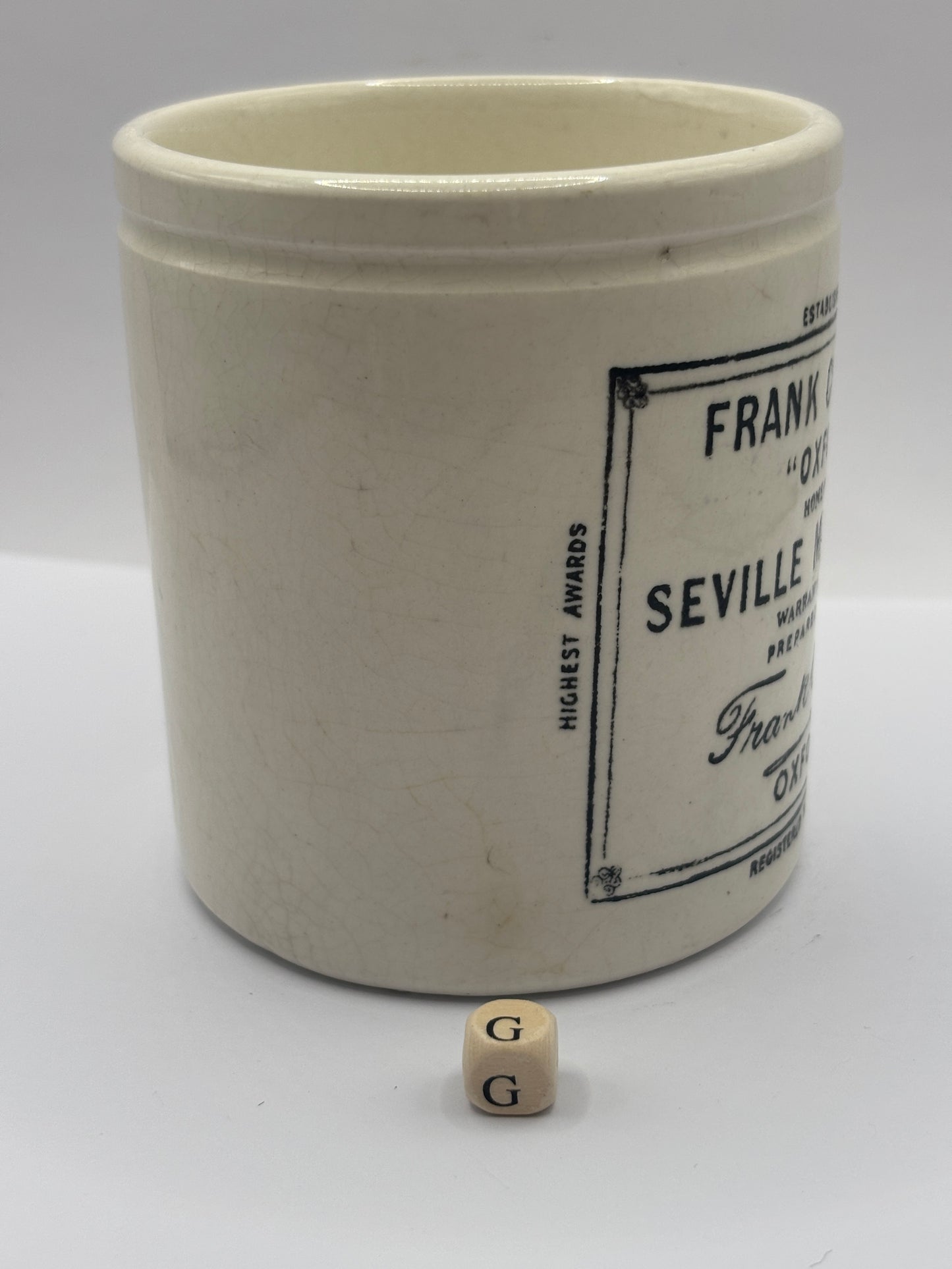 Old 1lb Frank Cooper marmalade Jar with lid (G)