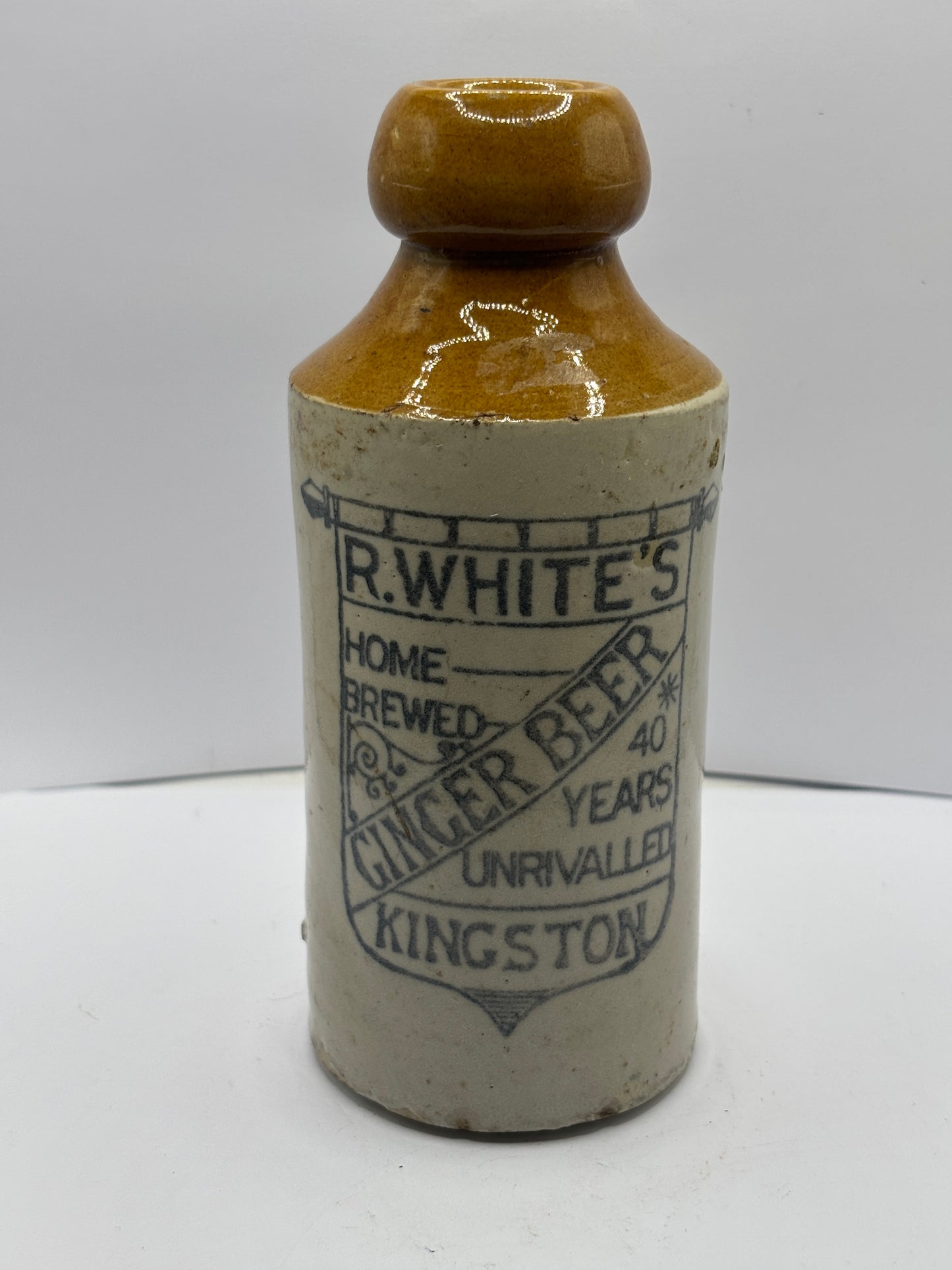 Old R.Whites ginger beer bottle, Kingston