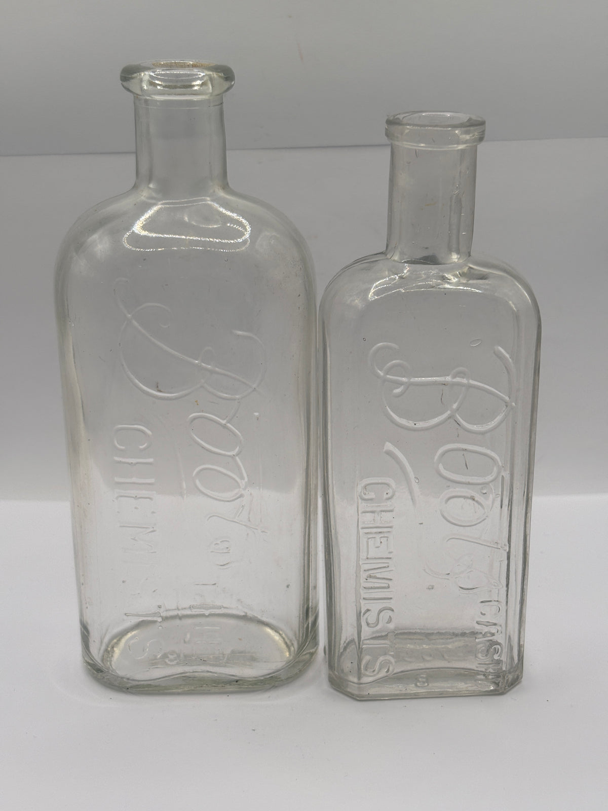 2 old Boots cash chemist bottles