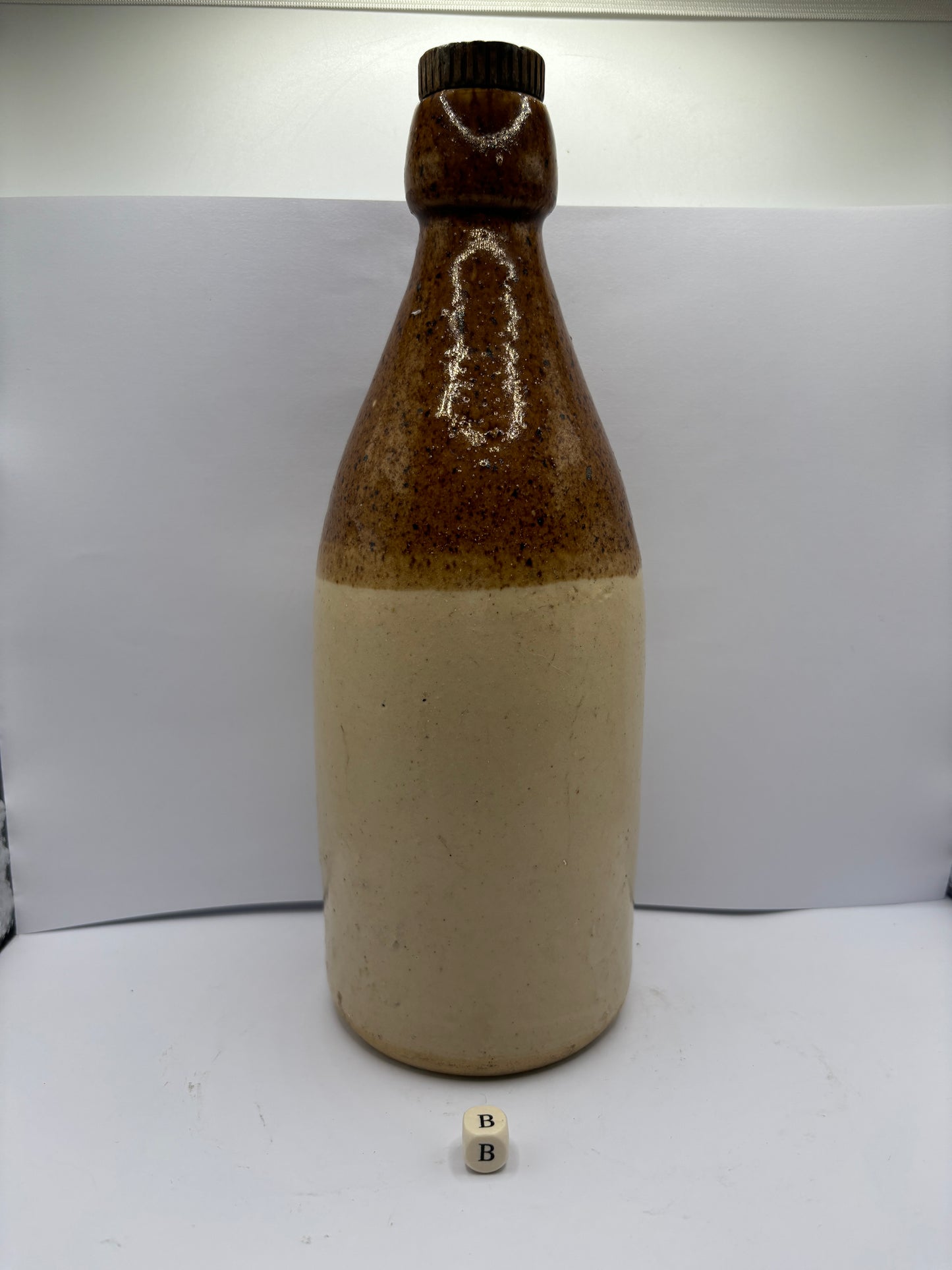 Large plain stoneware ginger beer bottle (B)