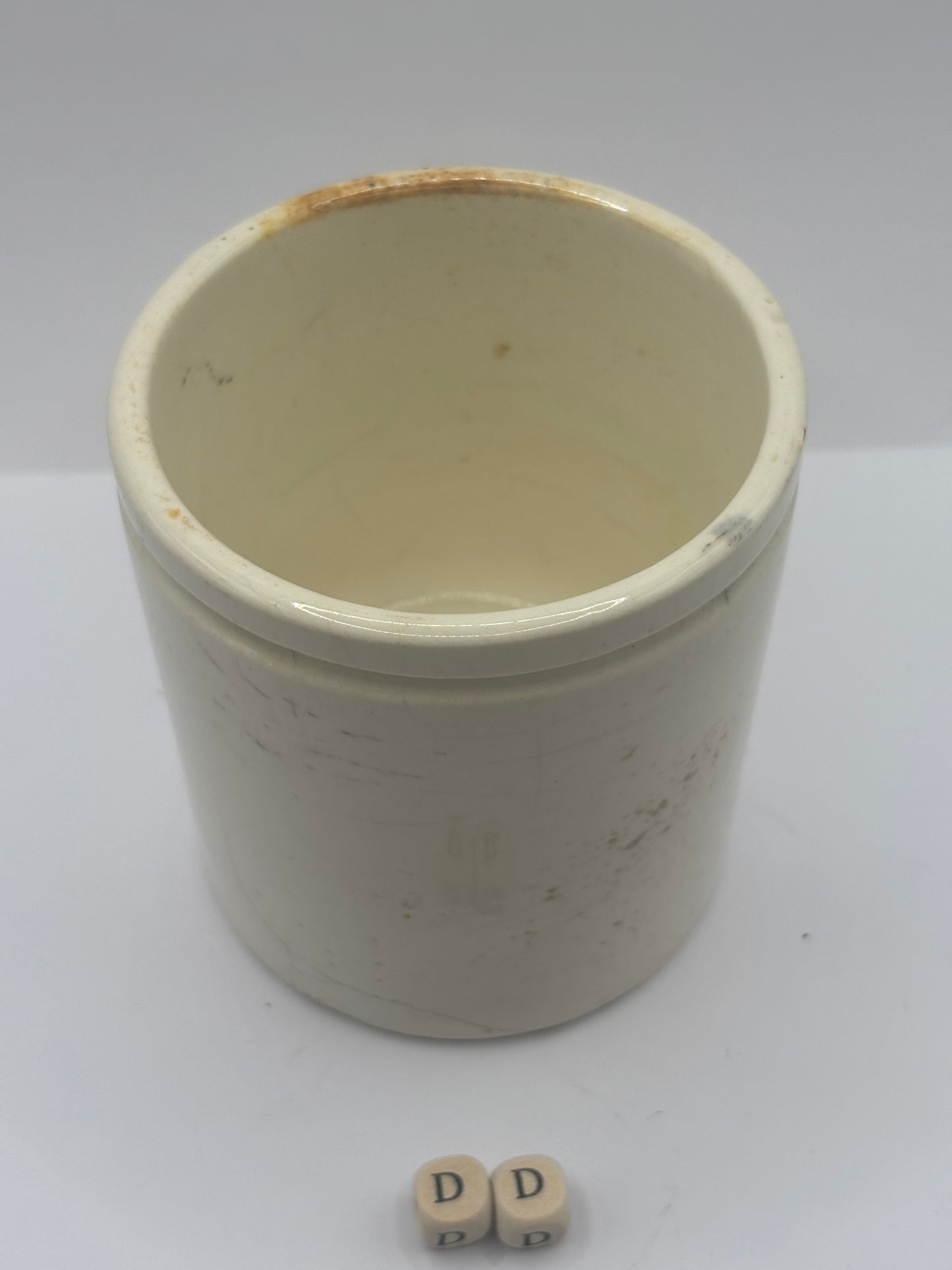 Old stoneware marmalade jar, 1lb (DD)