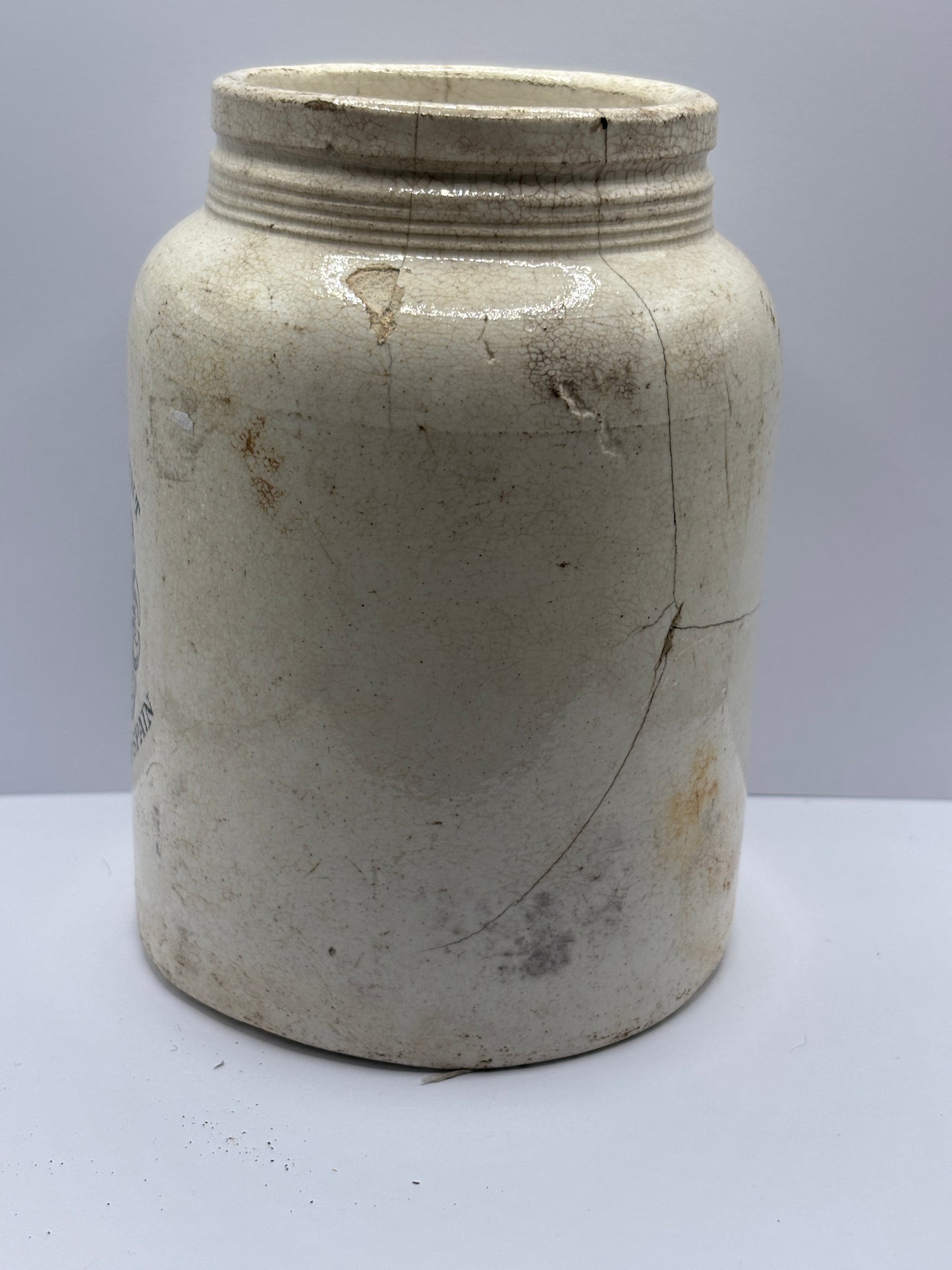 Old rare 2lb John Moir marmalade jar, The seville orange marmalade. Damaged