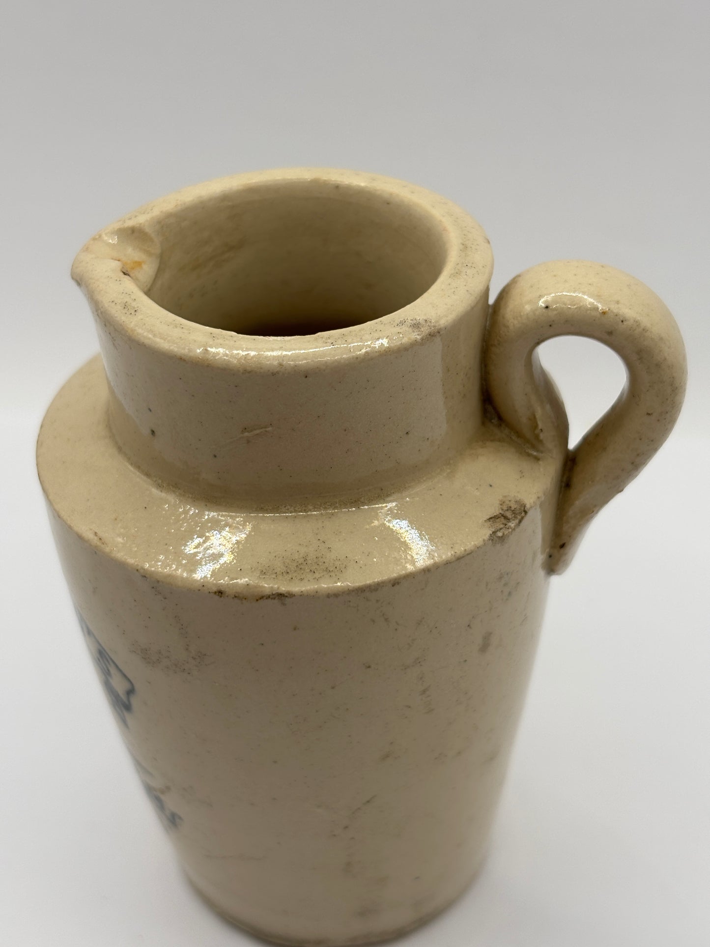 Old advertising cream pot, Richardsons thick cream. The creamery Scarboro. With handle