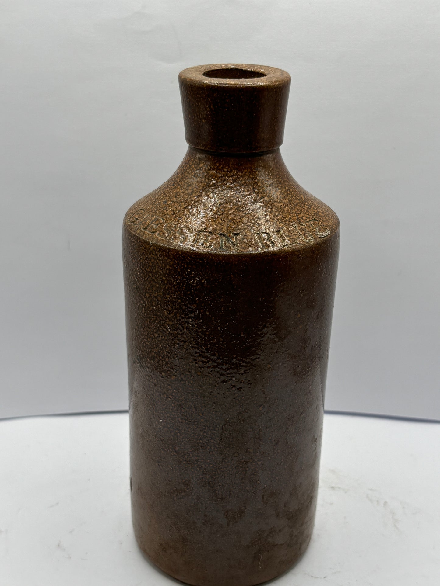 Old brown stoneware ink bottle