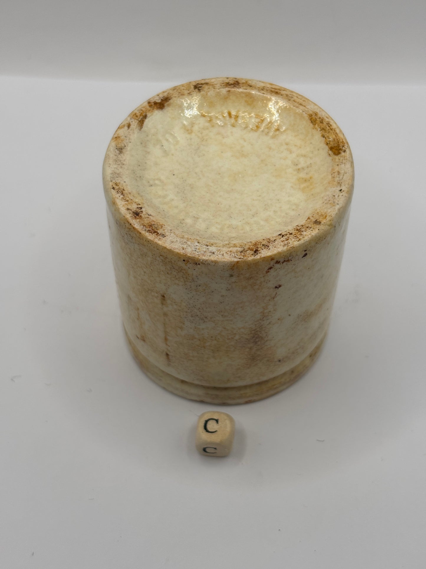 Old small chunky stoneware pot (c)