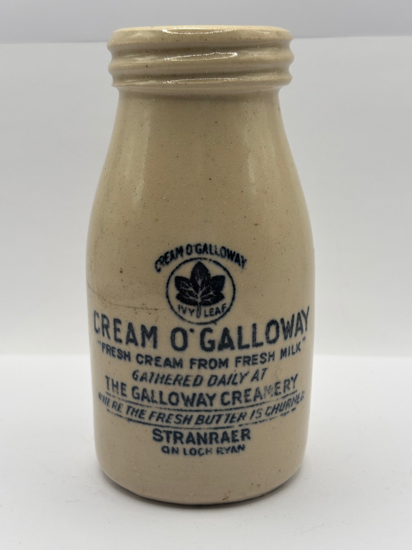 Old advertising cream pot, Cream o’ Galloway